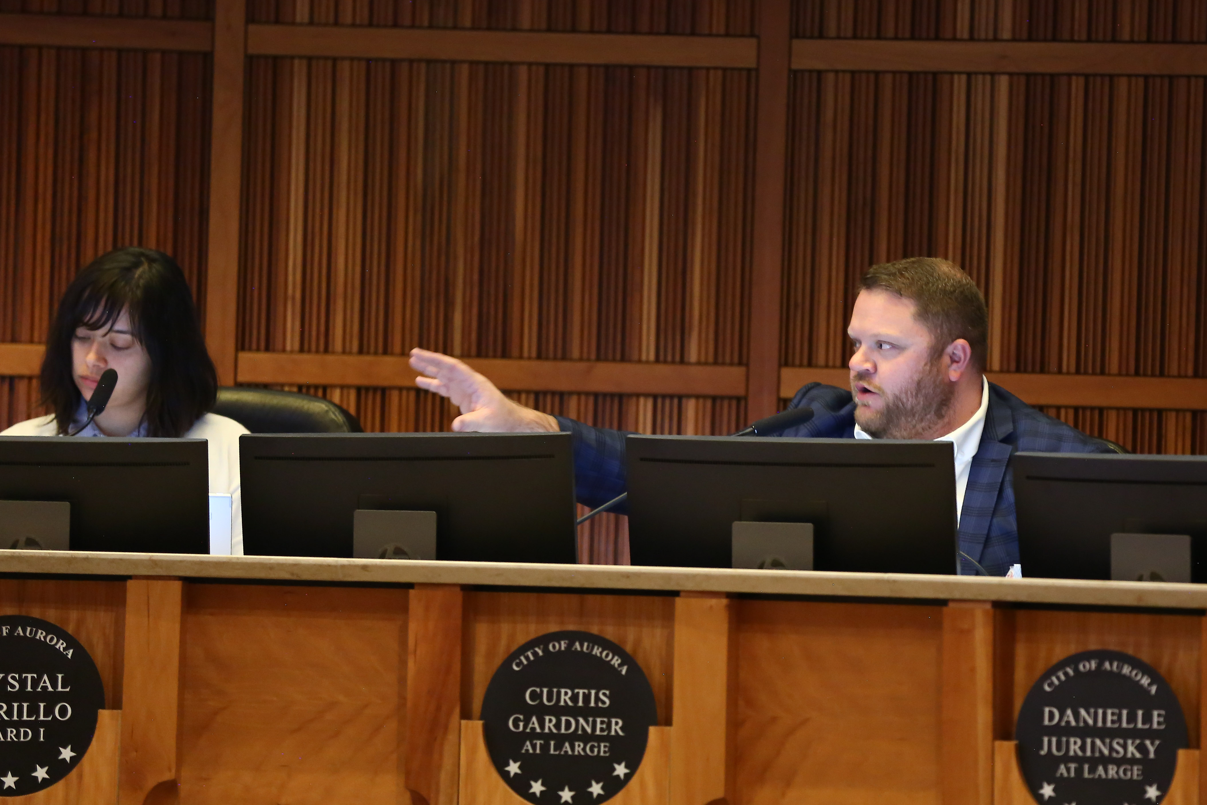 Councilmember Curtis Gardner speaks at a city council meeting Oct. 24, 2022. (Chris Rourke/The Denver Gazette)