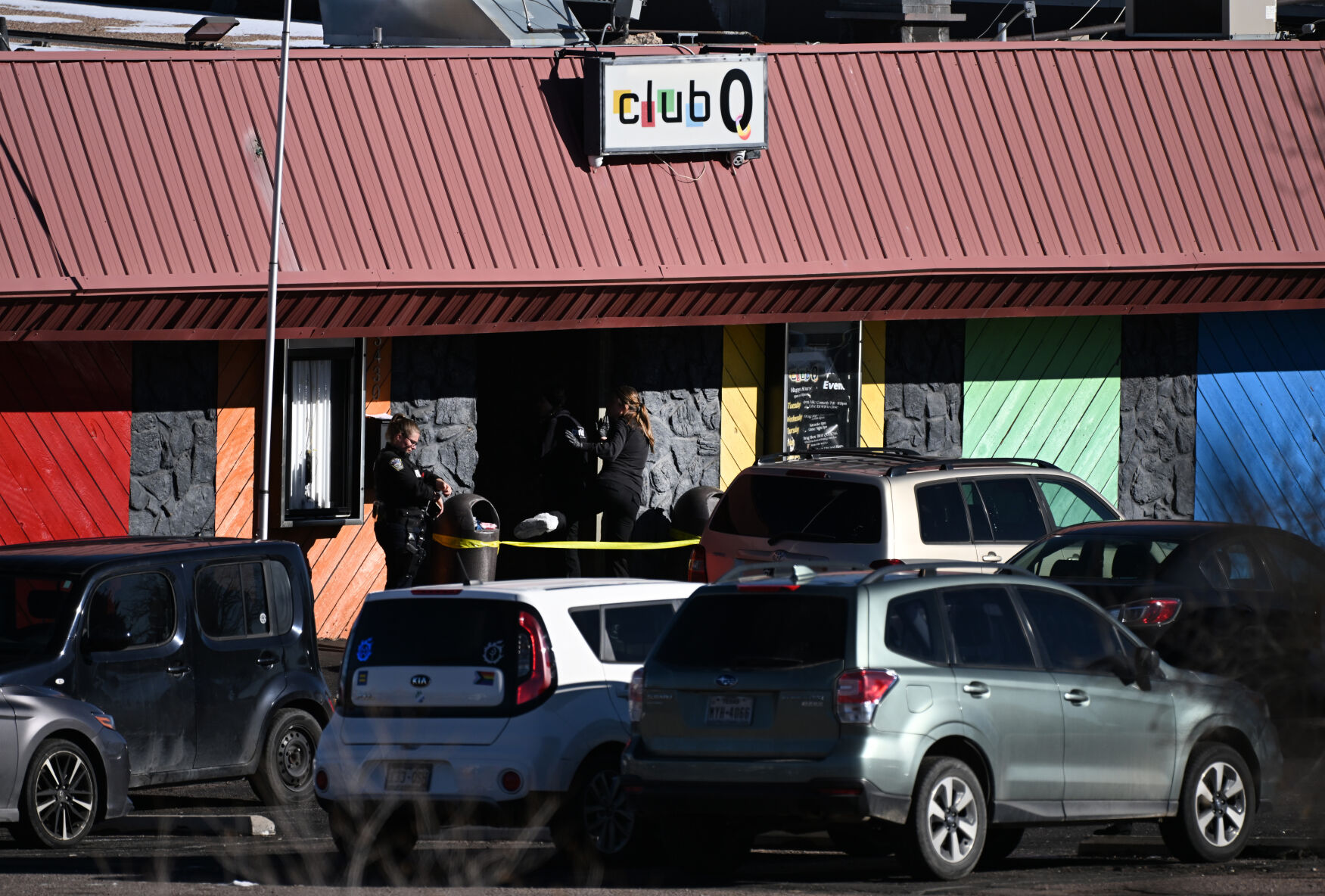 Police enter Club Q in Colorado Springs, Colo., Sunday morning, Nov. 20, 2022, as they continue to investigate the Saturday night shooting that left five dead and 25 injured. (The Gazette, Christian Murdock) (Christian Murdock/The Gazette)