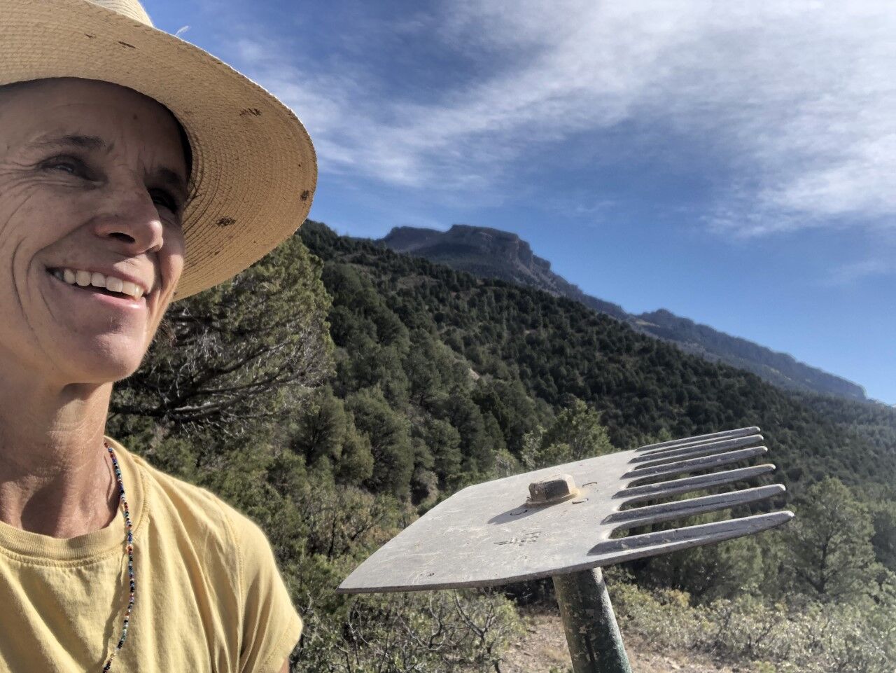 Jenn Green, founder of Trinidad Trails Alliance, beside her home mountain, Fishers Peak. (Courtesy photo)