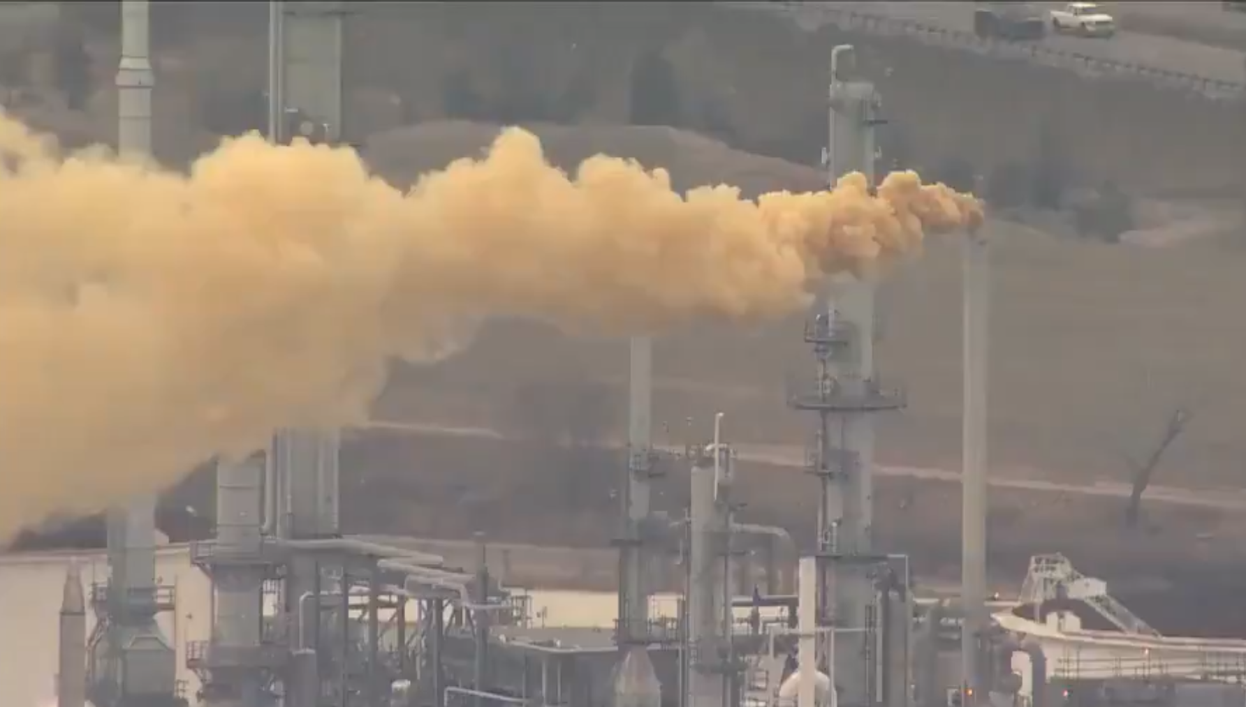 FILE PHOTO: Yellow vapor is released from the Suncor refinery in Commerce City on Tuesday, March 17, 2020. (9News)
