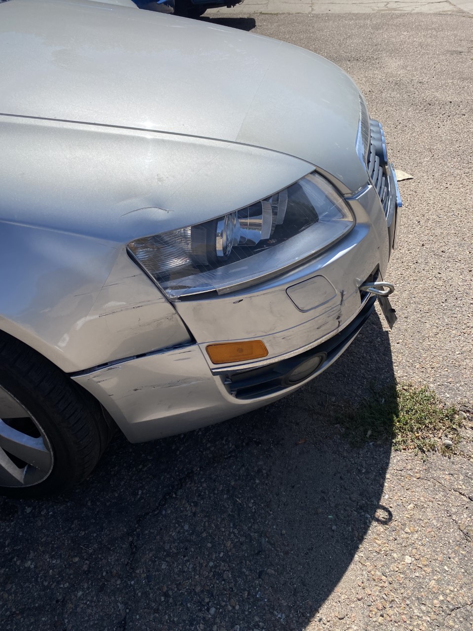 Auto theft numbers are still on the increase in Colorado making it the worst state for the crime in the country. This is the front bumper of Jerry Southard's Audi, which was taken from a Light Rail park-n-ride in August and just returned. (Jerry Southard)