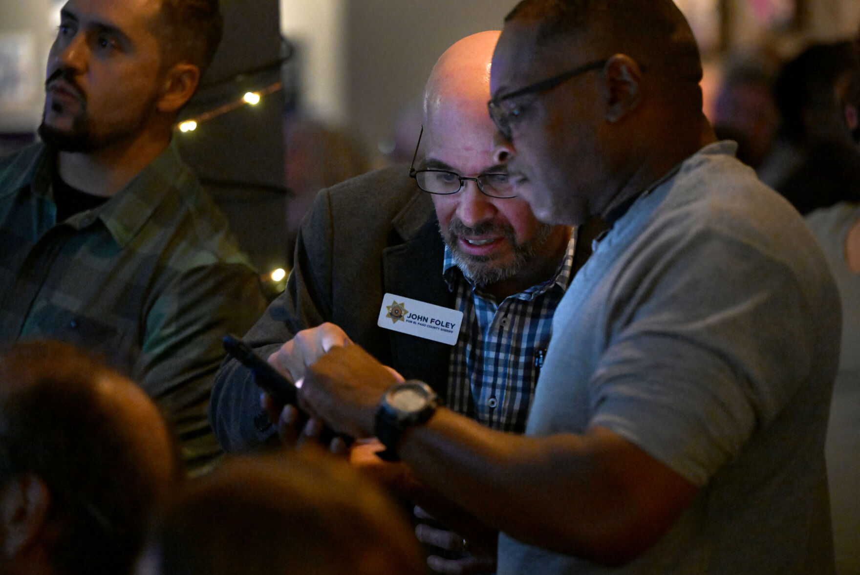 El Paso County Sheriff democratic candidate John Foley watches for results Tuesday, Nov. 8, 2022, during the El Paso County Democratic Party watch party at the Warehouse restaurant in Colorado Springs. (The Gazette, Christian Murdock) (Christian Murdock/The Gazette)