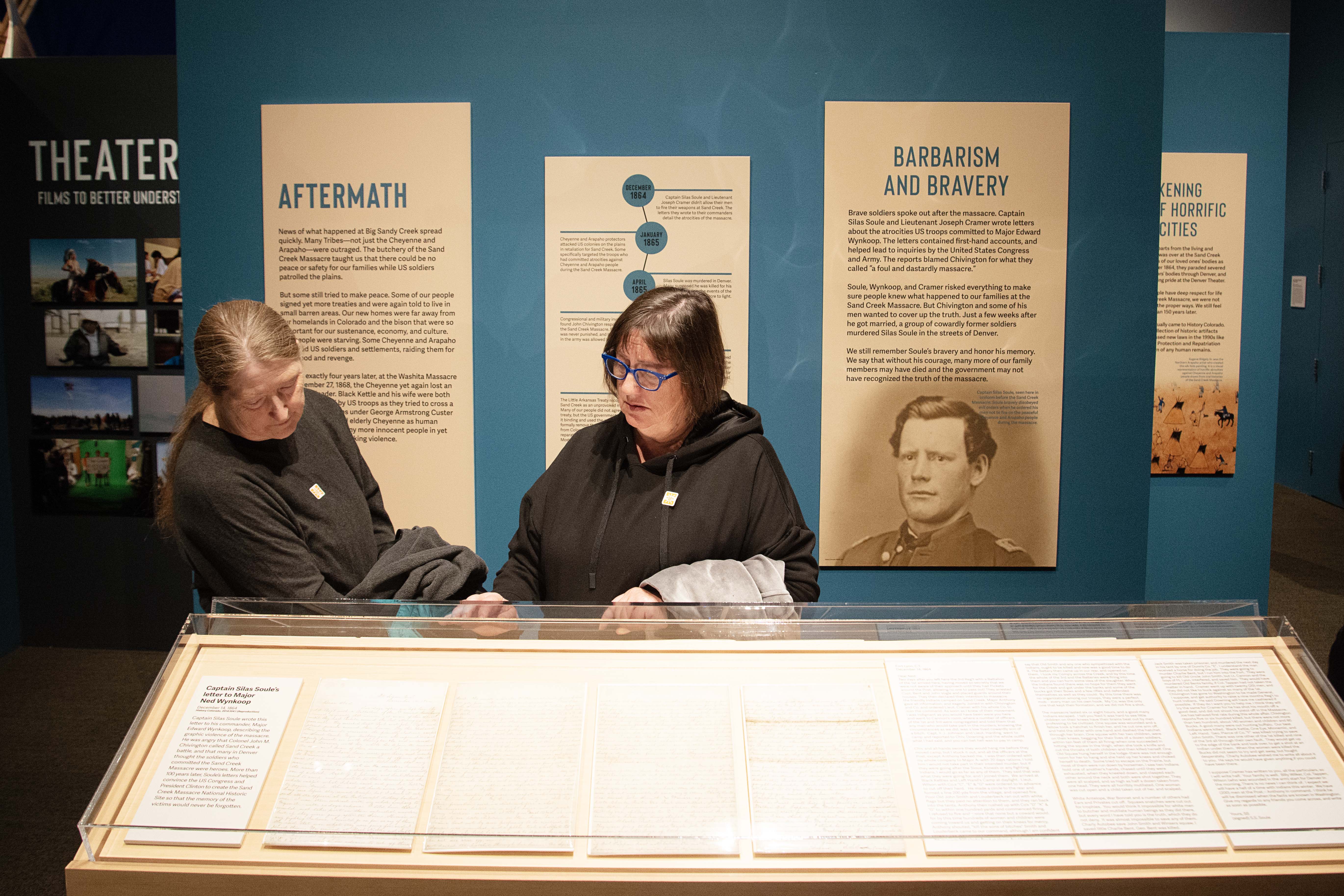 Museum-goers take in new exhibition on the Sand Creek Massacre at History Colorado during its opening day on Nov. 19, 2022 (TomHellauerMultimedia Producertom.hellauer@denvergazette.comhttps://denvergazette.com/content/tncms/avatars/f/9e/622/f9e6228a-3b6b-11ed-bf10-fbb71fa8e421.f54b911252c540f1d61709edc4727a39.png)