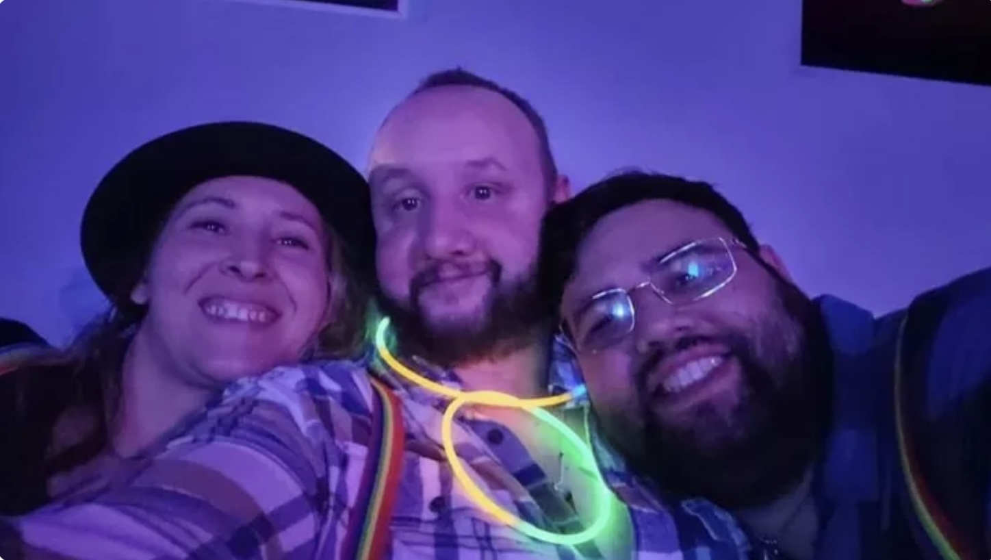 A selfie of (from left to right) Charlene Slaugh, James Slaugh, and Jancarlos Dell Valle from Club Q an hour before a gunman walked through the front door and started shooting, killing five people and injuring 18 more. (COURTESY OF JAMES SLAUGH)