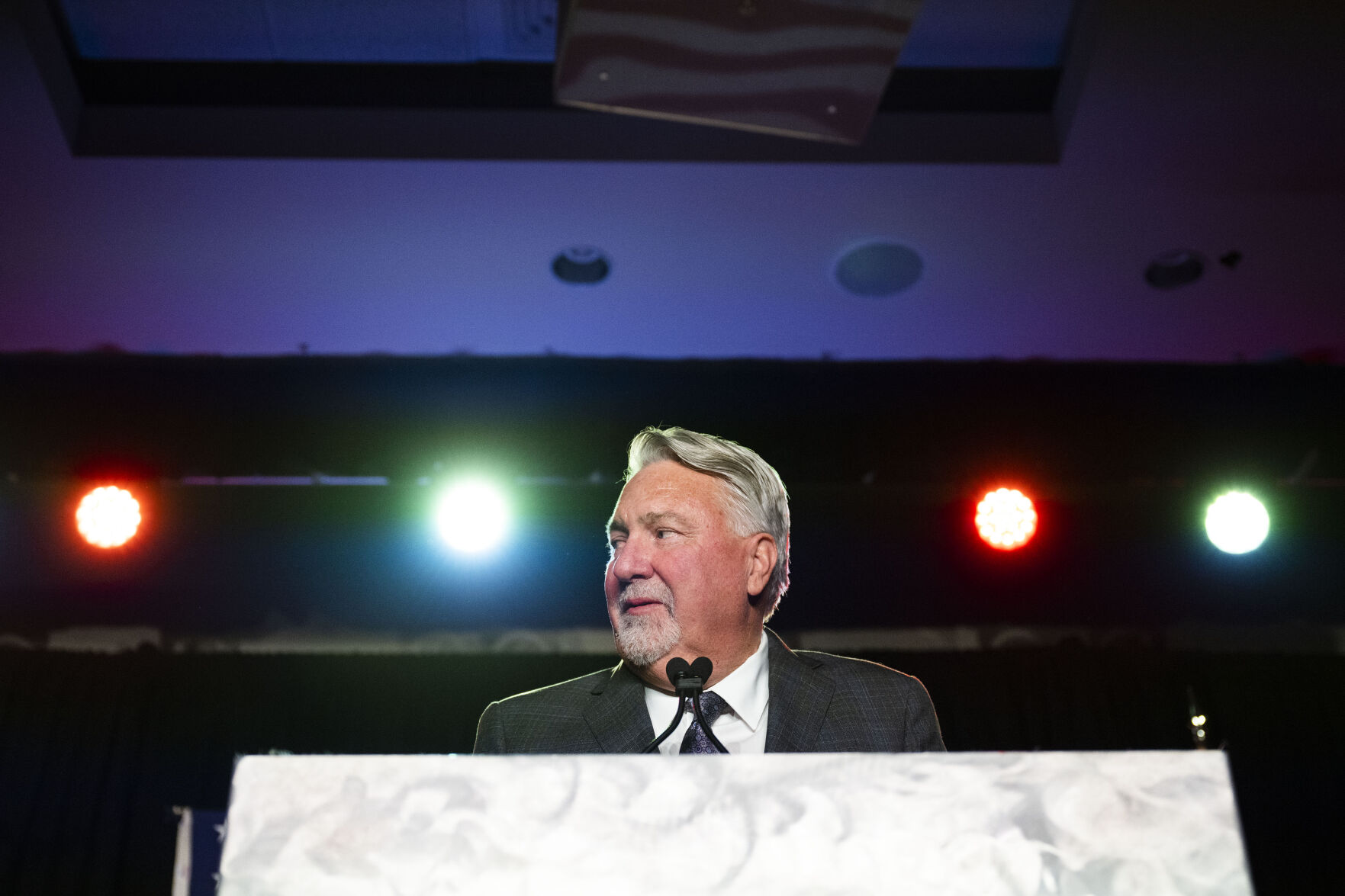 Colorado Republican U.S. Senate candidate Joe O’Dea gives a speech after the race was called for incumbent Michael Bennet during the Colorado GOP Election Night Party on Tuesday, Nov. 8, 2022, at the DoubleTree by Hilton DTC in Greenwood Village, Colo. (Timothy Hurst/The Gazette) (TIMOTHY HURST/DENVER GAZETTE)