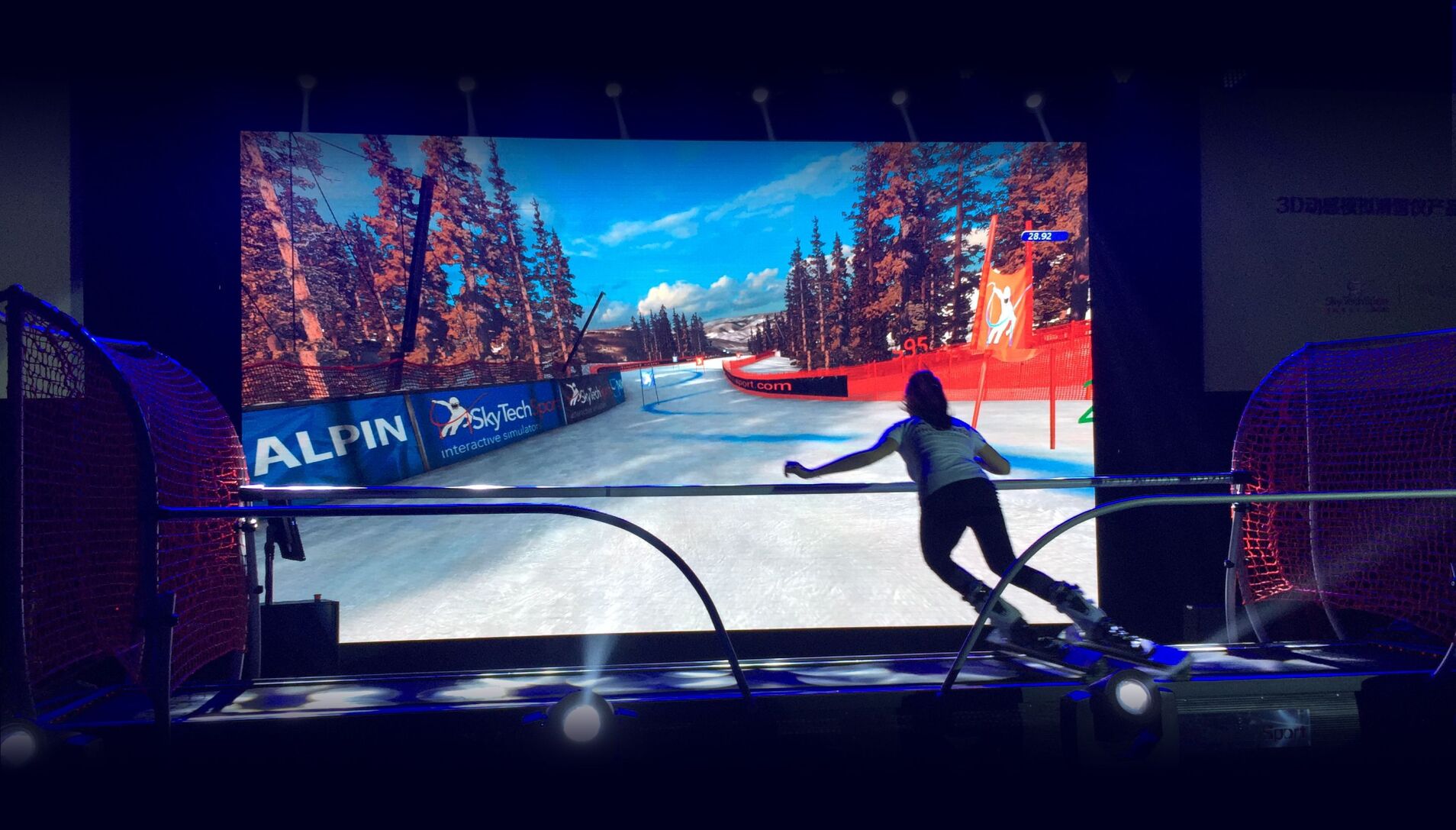 A ski and snowboard simulator manufactured by SkyTechSports will be the centerpiece of the new Lemon Lodge Ski Bar that’s targeted to open in early February in downtown Colorado Springs. The simulator re-creates the sensation of downtown skiing and snowboarding. COURTESY SKYTECHSPORTS