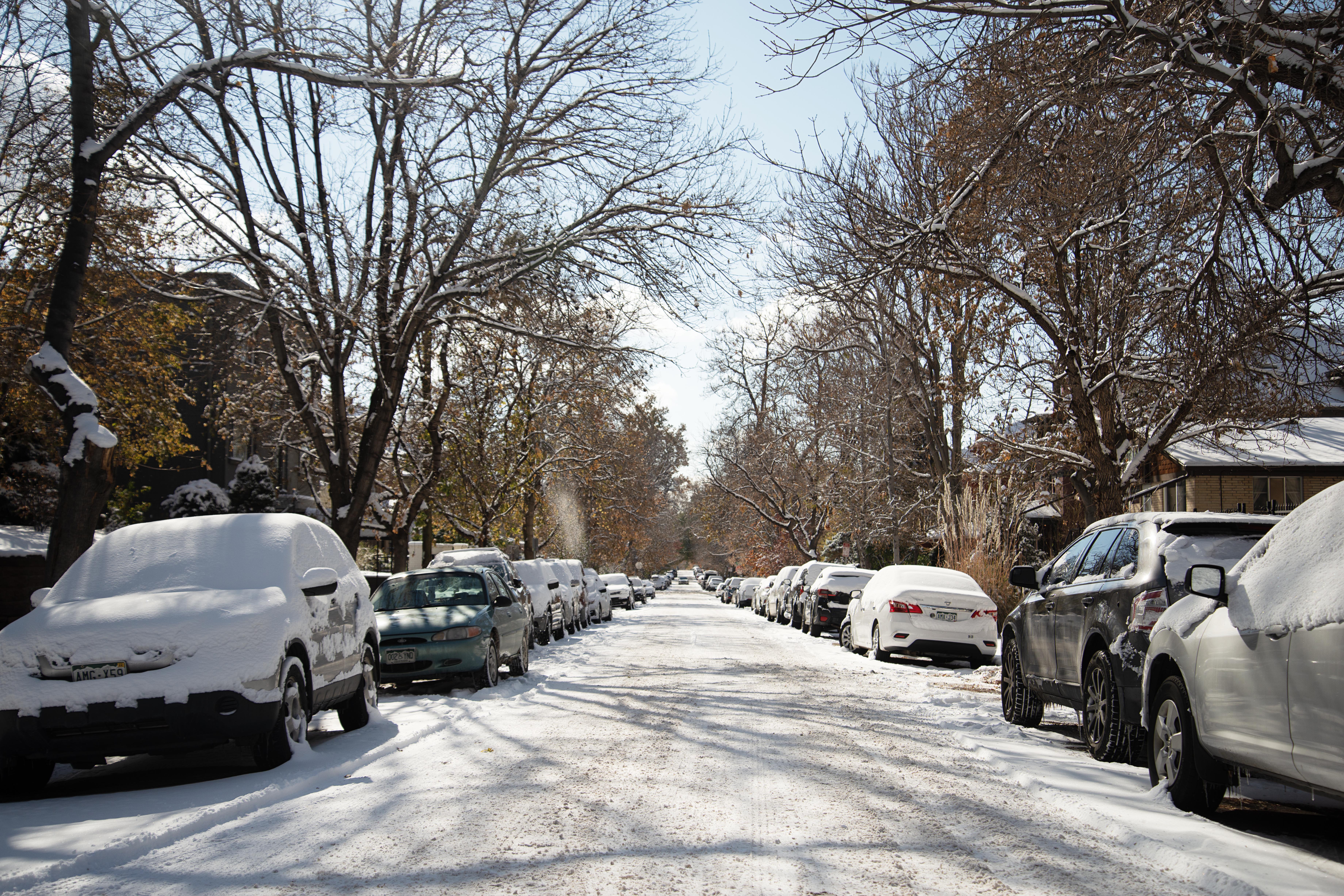 Streets were icy and snow-covered after a snowstorm blanketed metro Denver on Friday, Nov. 18, 2022. (Tom Hellauer)
