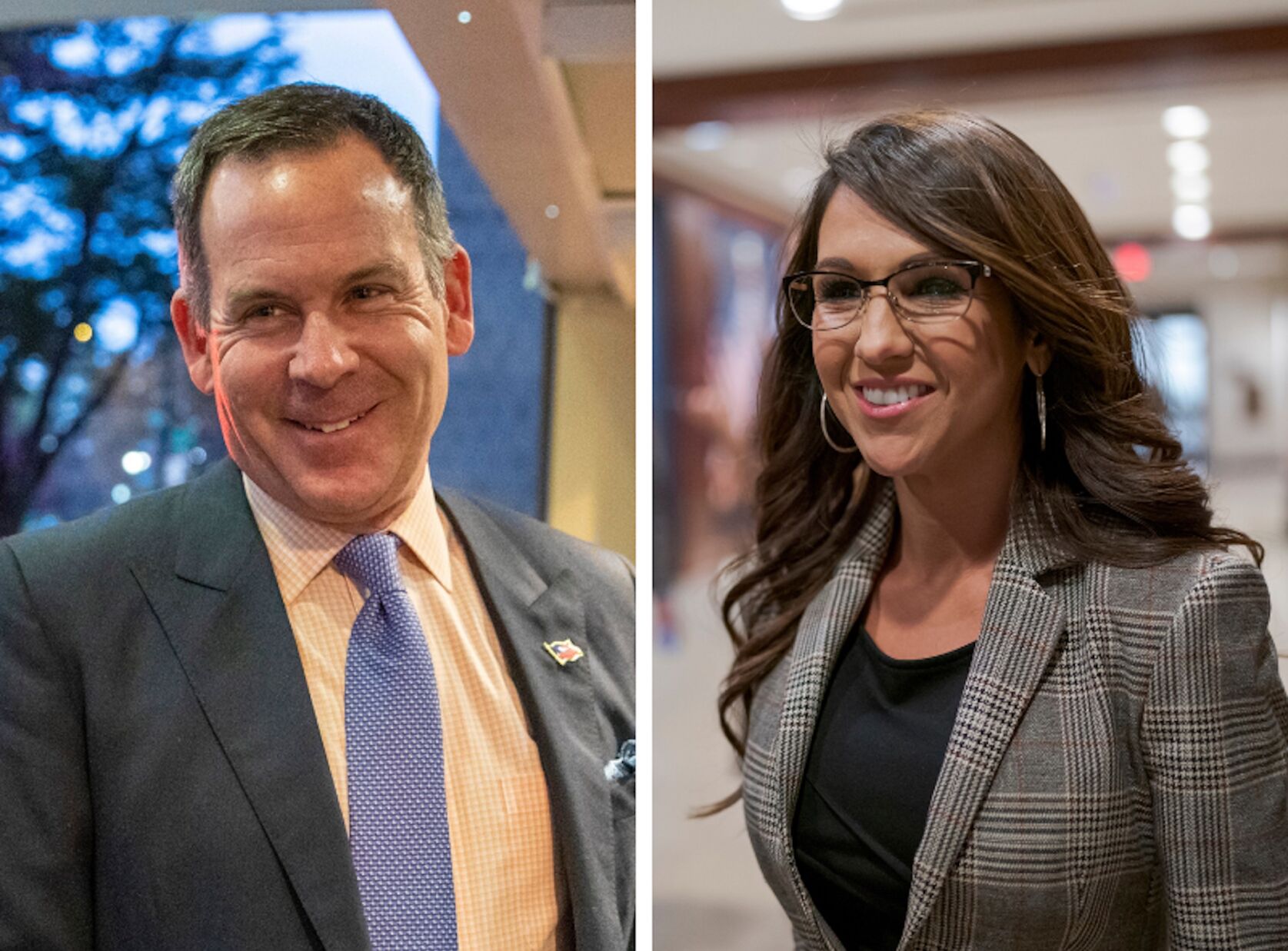 Democratic challenger Adam Frisch, left, and Republican U.S. Rep. Lauren Boebert, the incumbent in Colorado's 3rd Congressional District, are facing off in a race that was too close to call on Wednesday, Nov. 16, 2022, as the deadline for military, overseas and cured ballots approached. ((AP file photos))