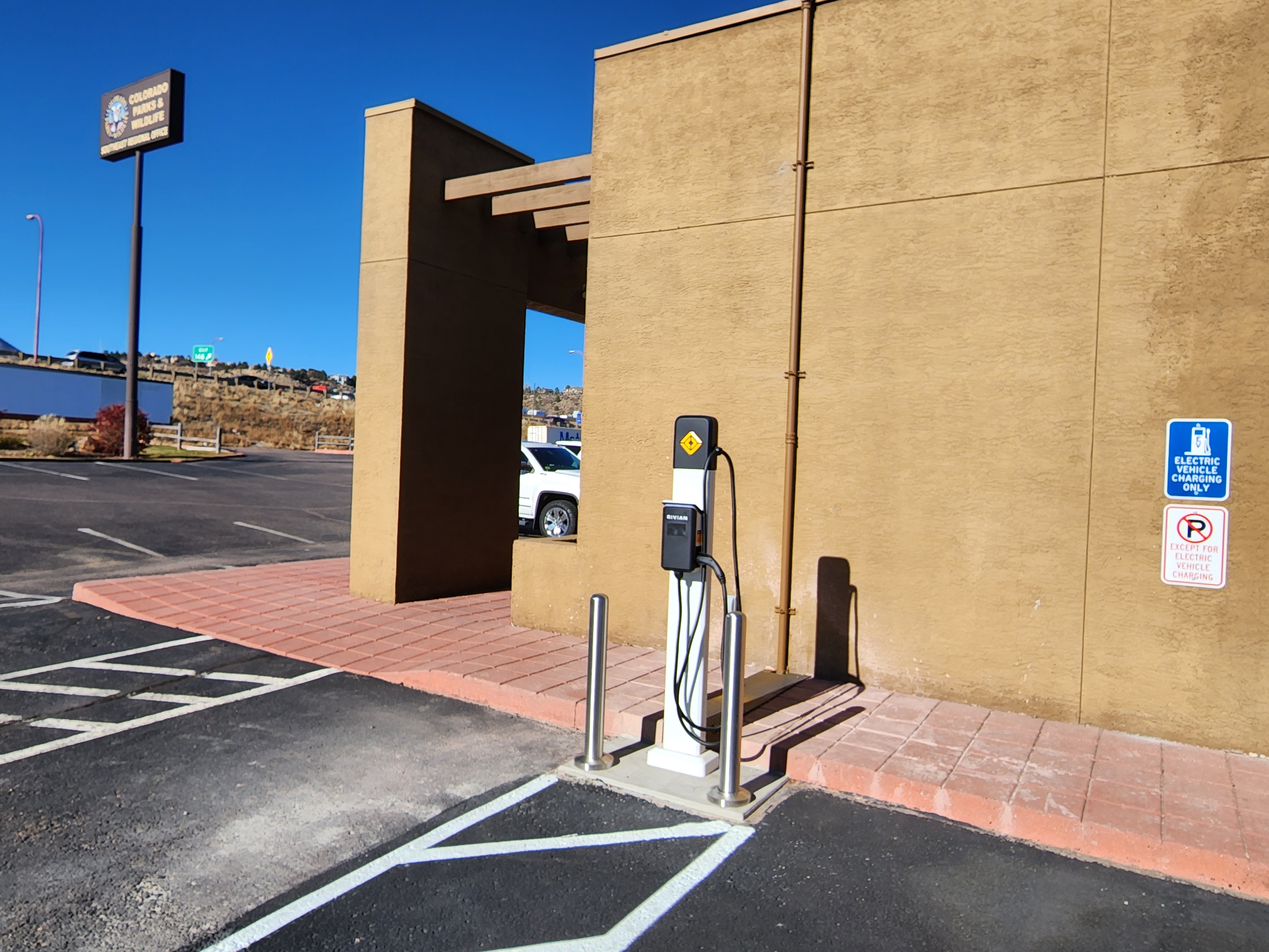 Visitors who drive electric vehicles can charge up at EV charging stations provided by Colorado Parks and Wildlife at parks around the state, according to a news release. (COURTESY OF COLORADO PARKS AND WILDLIFE)