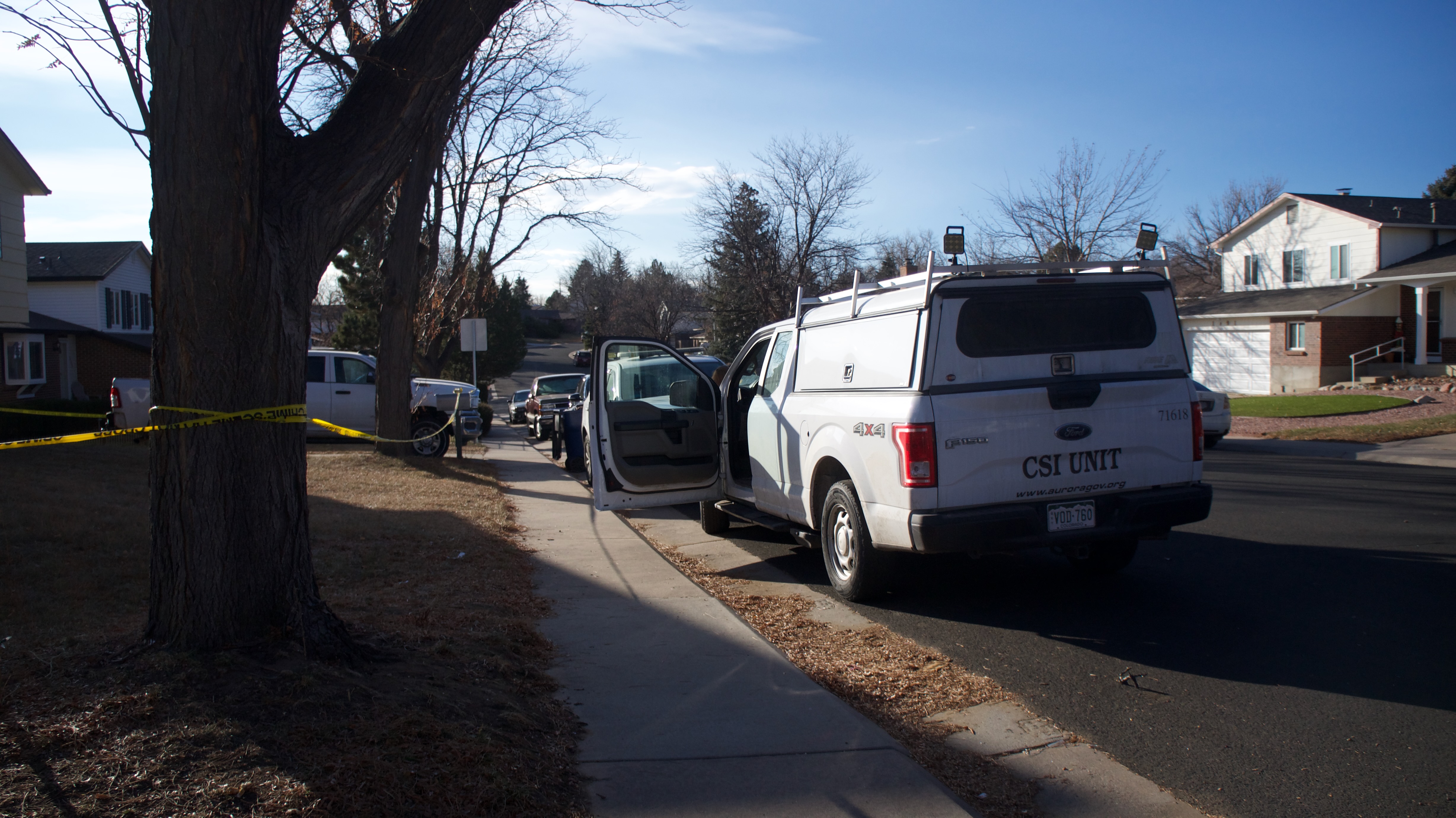 An Aurora Police Department crime scene investigation unit truck stands by outside 1580 S. Evanston Street Sunday morning, Dec. 11, 2022. Police arrested Christopher Martinez, 21, on suspicion of murder. Three family members were found dead in the house. (AlexanderEdwardsBusiness Reporteralex.edwards@gazette.comhttps://secure.gravatar.com/avatar/dbaa50cc8a9183e280c297e3afa72ace?d=mm&r=g)