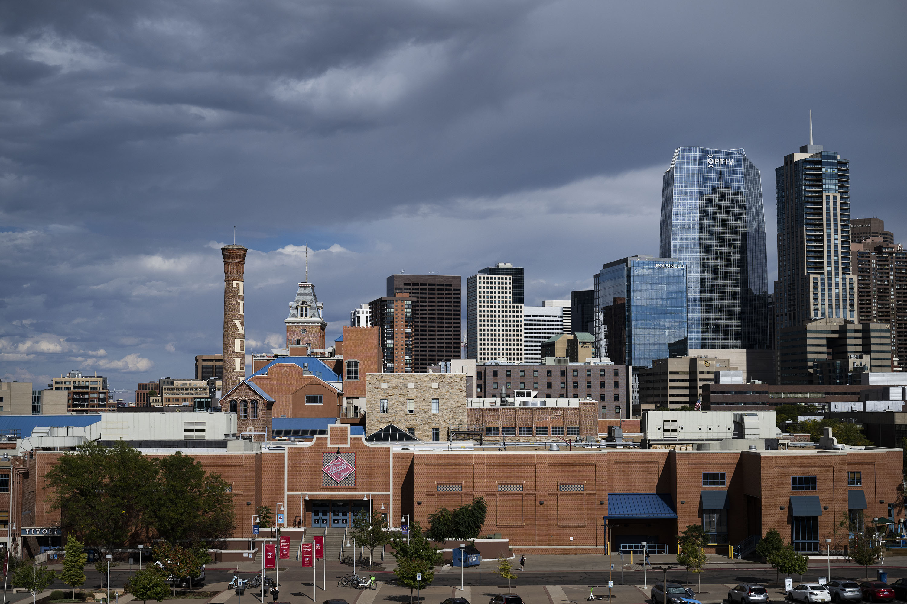 FILE PHOTO: A section of Denver’s skyline looms above he Tivoli Brewery building on Thursday, Sept. 29, 2022, on the Auraria Campus in Denver, Colo. (Timothy Hurst/The Denver Gazette) (TimHursttim.hurst@gazette.comhttps://secure.gravatar.com/avatar/aca82bd62b4ee425c598527cd6faa1b1?d=mm&r=g)