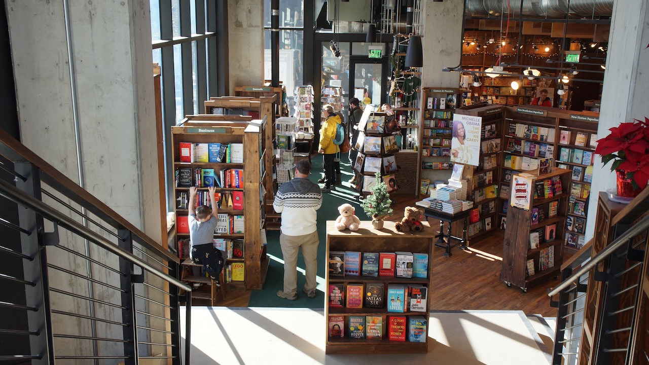 Customer's shop on Christmas Eve in the McGregor Square Tattered Cover.