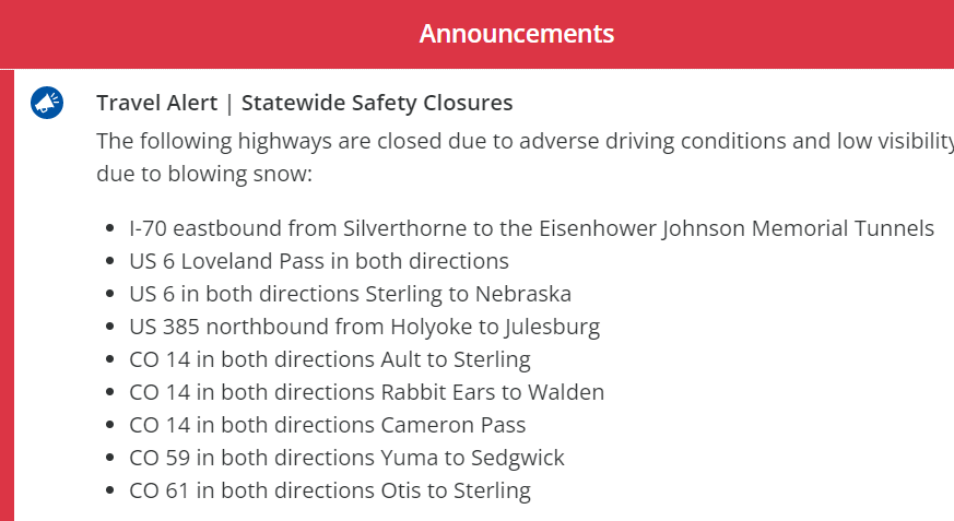 Traffic update CDOT 9:30am (CDOT)