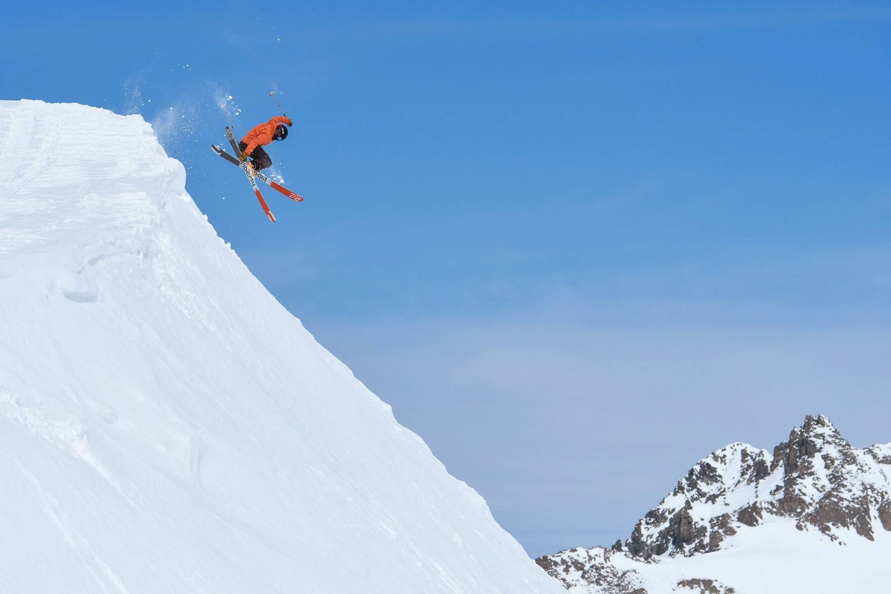 Doug Evans catches air on a bluebird day at Loveland Ski Area. (Courtesy of Flip McCririck)