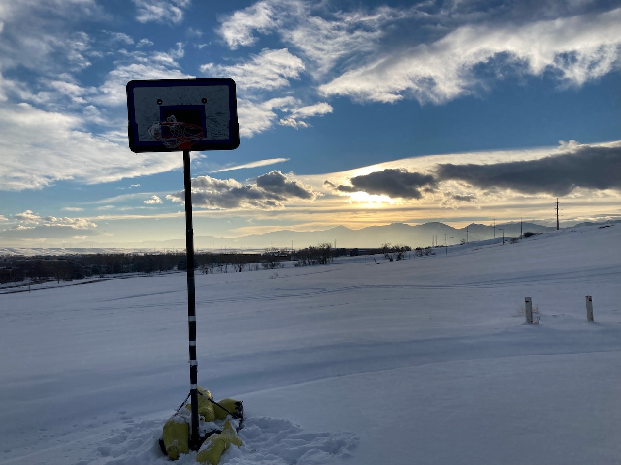 A basketball hoop 