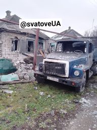Though internet is sketchy in Luhansk, Yana Malyk managed to retrieve a photo of a truck and house which were bombed by Russian missiles. (COURTESY OF YANA MALYK)