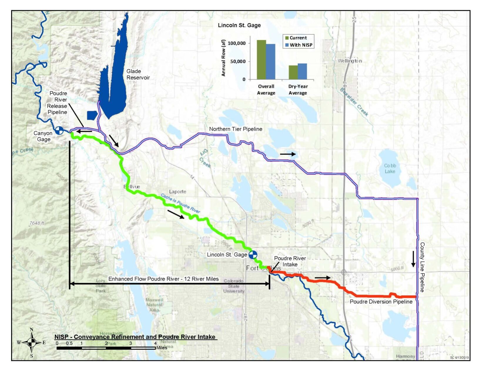 Glade Conveyance Map (courtesy Northern Water)