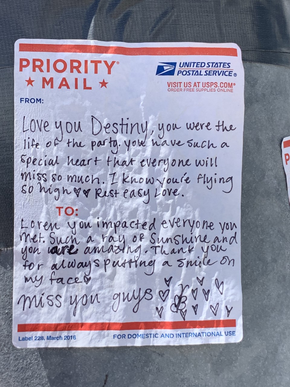 A memorial on the light pole at south Parker Road and east Plaza Drive in Parker created shortly after Destiny Zimmerman, 17, and Loren Harris, 18, were killed there June 29 after a high-speed car crash. The memorial remains today. (DennisHuspeniCity Editordennis.huspeni@gazette.comhttps://denvergazette.com/content/tncms/avatars/c/5a/fbd/c5afbd32-5030-11eb-bdef-030d9de52a9e.779683cee495ffe64766291c251a8894.png)