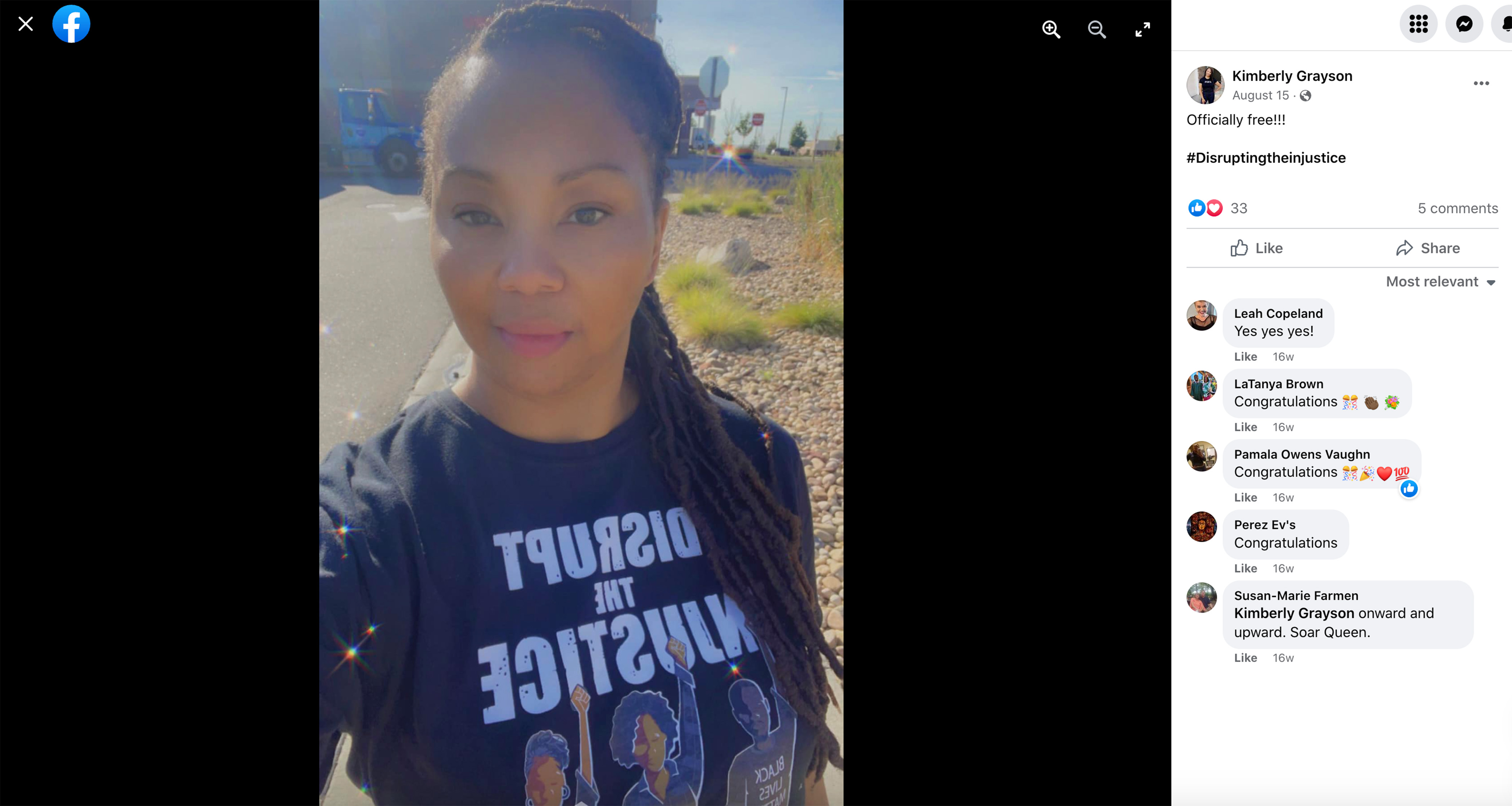Former Dr. Martin Luther King, Jr. Early College principal Kimberly Grayson is featured in a Facebook post on her page from August 15, 2022, as seen on Thursday, Dec. 8, 2022, in Denver, Colo. (Kimberly Grayson Facebook page)