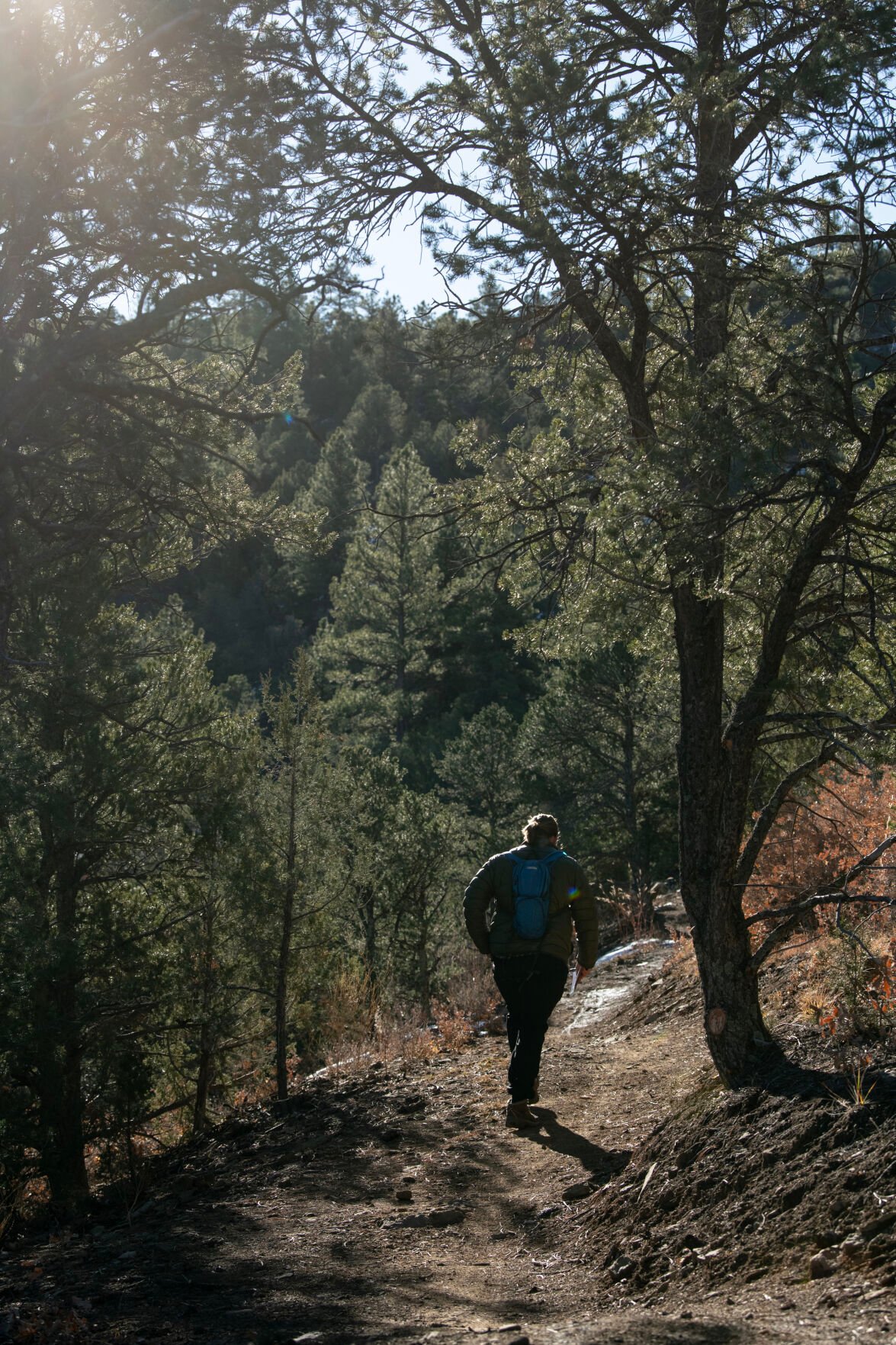 Gazette reporter Seth Boster hikes a section of newly opened trail at Fishers Peak State Park in Trinidad, Colo., on Tuesday, Dec. 6, 2022. (The Gazette, Parker Seibold) (Parker Seibold)