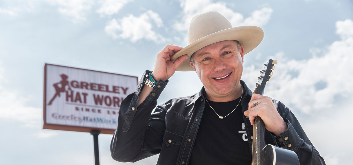 Trent Johnson at his faMily owned Greeley Hat Works. (COURTESY UNIVERSITY OF NORTHERN COLORADO)