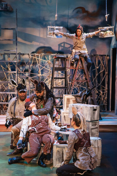 The cast of the Arvada Center's chilling (but fun) political allegory, 'Animal Farm.' (Amanda Tipton Photography/Arvada Center)