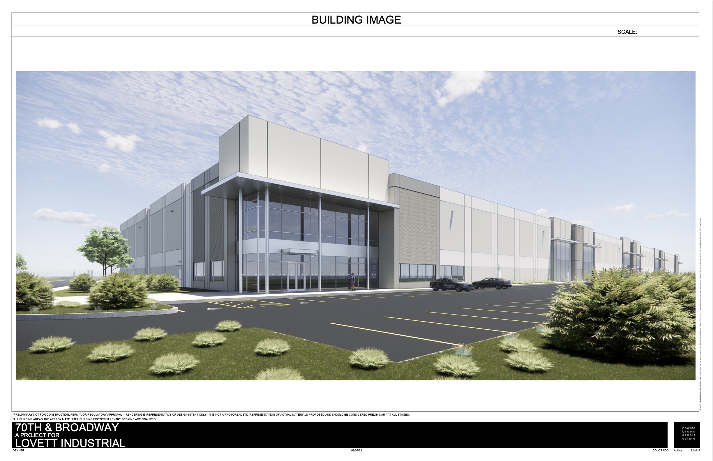 The Houston-based real estate investment firm Lovett Industrial plans to develop Broadway Logistics Center, a 201,329 square foot Class A front-park rear-load building. (Courtesy of Lovett Industrial)