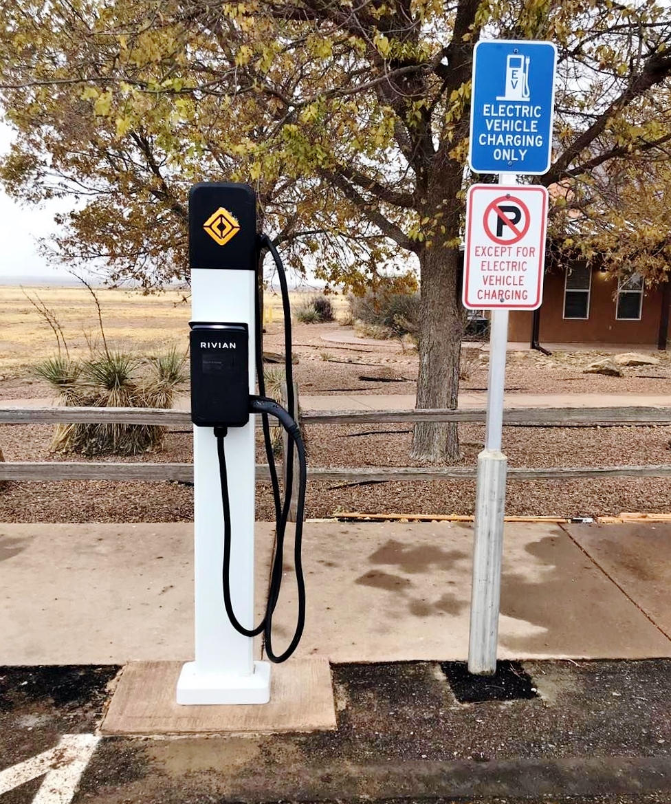 Visitors who drive electric vehicles can charge up at EV charging stations provided by Colorado Parks and Wildlife at parks around the state, according to a news release. This one is located at John Martin Reservoir State Park. (COURTESY OF COLORADO PARKS AND WILDLIFE)