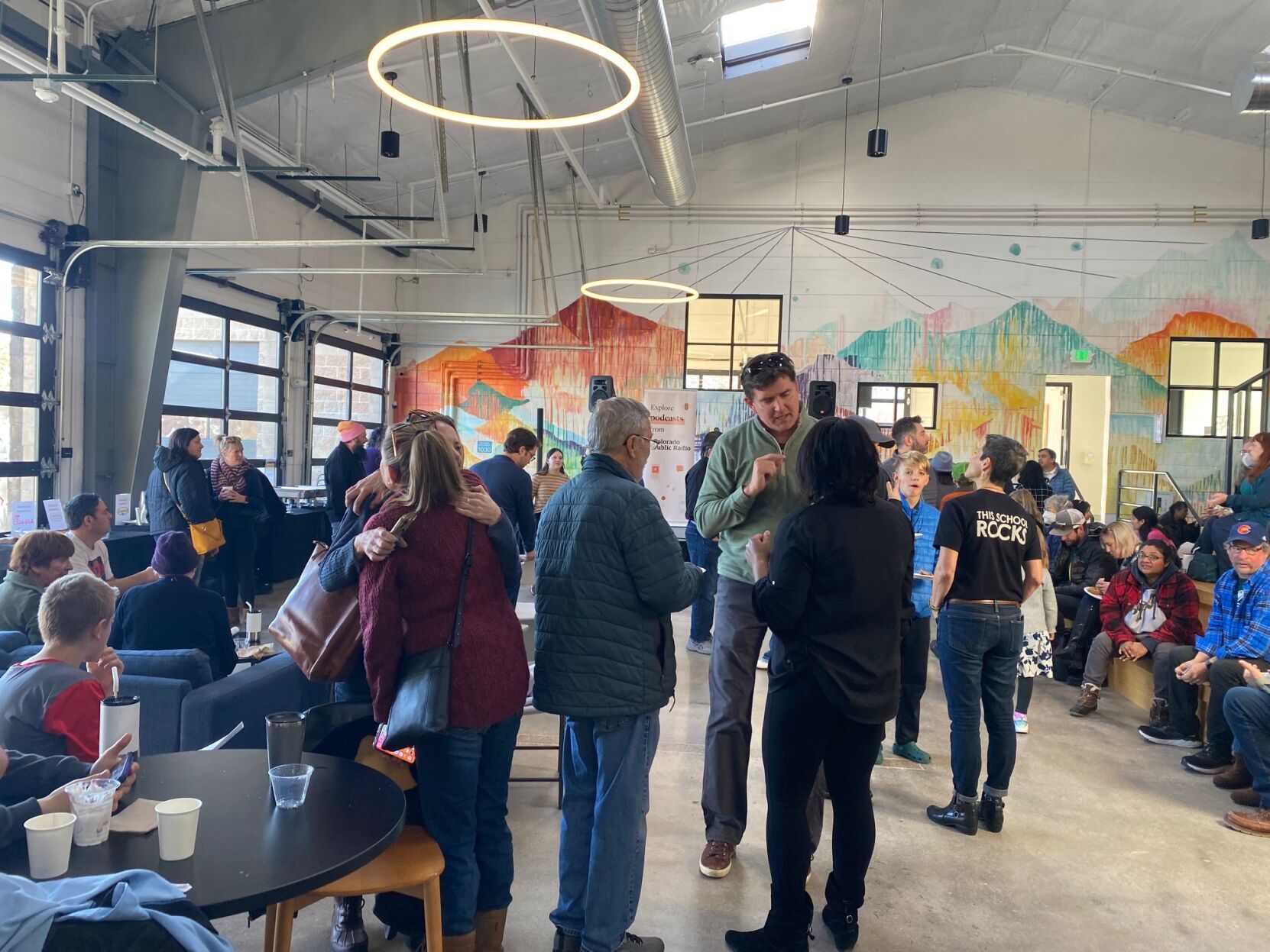 A Solidarity Breakfast drew hundreds of Marshall fire victims to Superior's Community Center Friday. Following breakfast, Colorado Public Radio hosted an emotional two-hour storytelling session. (CAROL MCKINLEY, THE GAZETTE)