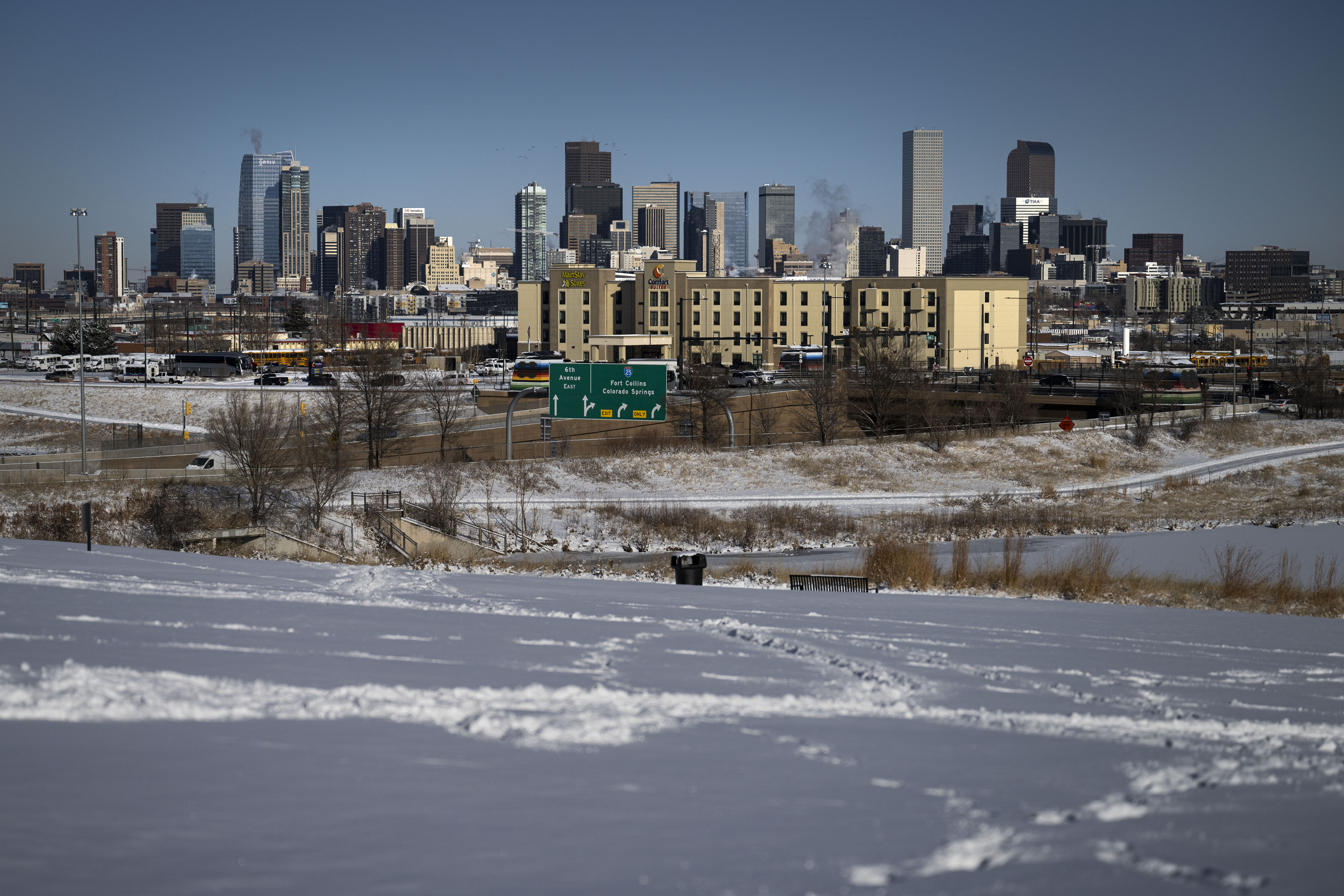 The Denver skyline can be seen from Barnum Park after an overnight snowstorm on Thursday, Dec. 22, in Denver, Colo. (Timothy Hurst/The Gazette) (TimHursttim.hurst@gazette.comhttps://secure.gravatar.com/avatar/aca82bd62b4ee425c598527cd6faa1b1?d=mm&r=g)