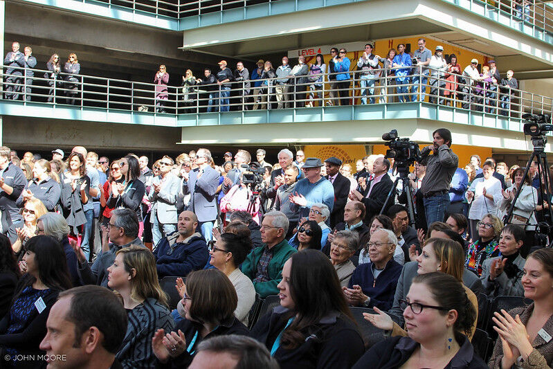 Quite a crowd showed up in 2016 to hear Denver Mayor Michael Hancock introduce his vision for a new Denver Performing Arts Complex