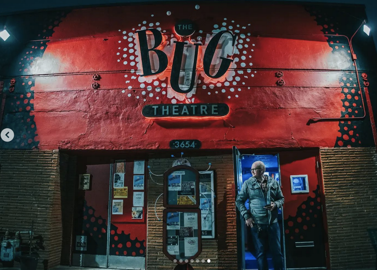 The exterior of The Bug Theatre after The Grawlix performed there in November. (Courtesy The Grawlix/Nick Holmby)