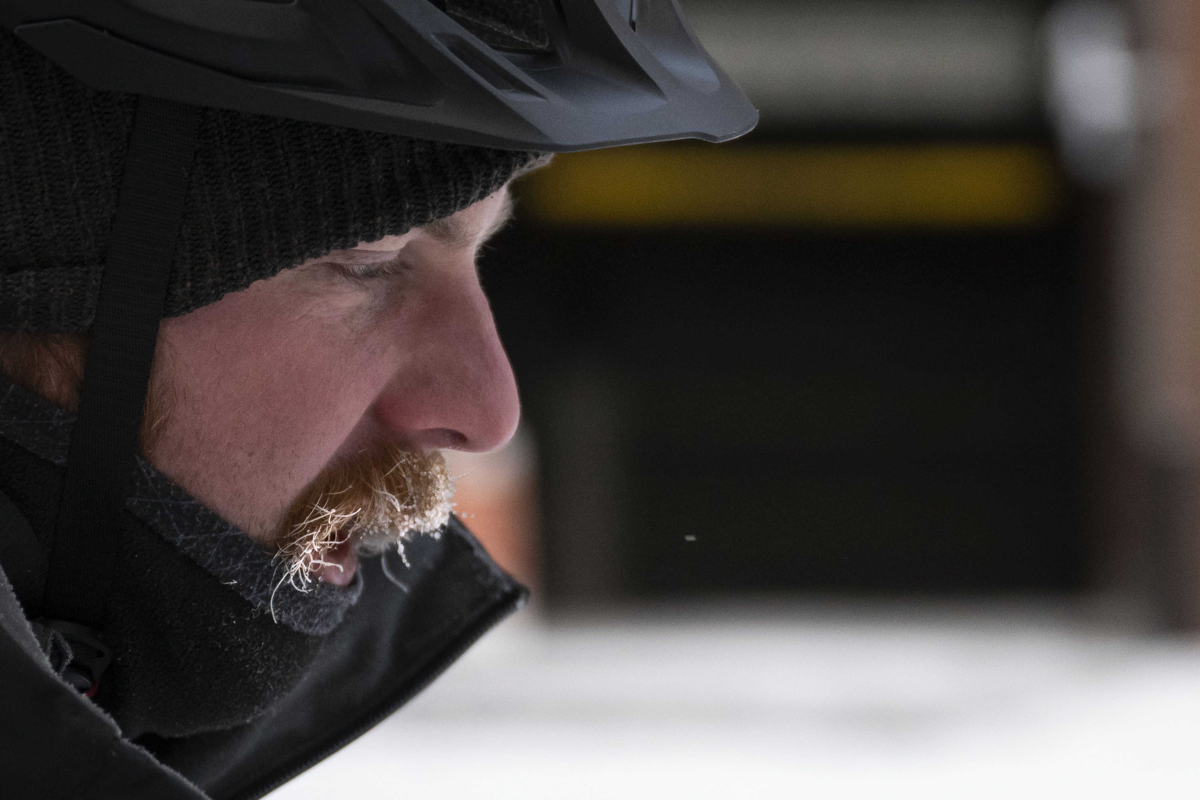 Frost builds up on Ryan Hullman’s mustache as he bikes to work after an overnight snowstorm on Thursday in Denver. (TimHursttim.hurst@gazette.comhttps://secure.gravatar.com/avatar/aca82bd62b4ee425c598527cd6faa1b1?d=mm&r=g)