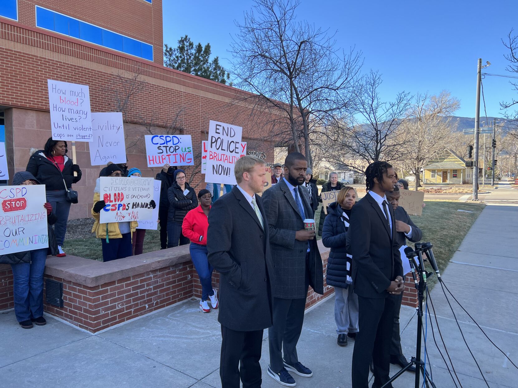 Dalvin Gadson speaks to media at a press conference Wednesday where his attorneys announced civil charges had been filed against three CSPD officers. (ZacharyDupontReporterzachary.dupont@gazette.comhttps://secure.gravatar.com/avatar/992935abbf29872a65de8dccb746663c?d=mm&r=g)