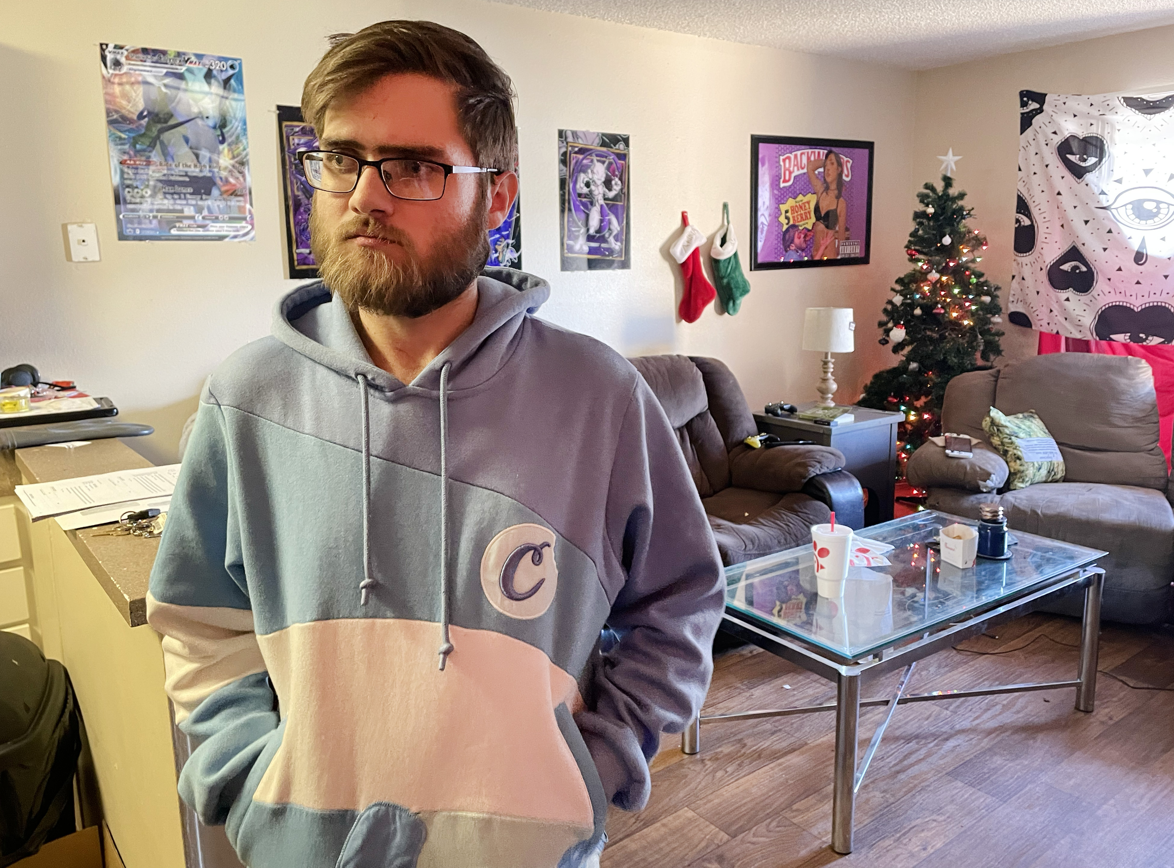 Xavier Kraus talks about his relationship with his former neighbor and accused mass shooter Anderson Lee Aldrich Wednesday, Jan. 7, 2022, at his Colorado Springs apartment. (The Denver Gazette, Christian Murdock) (CHRISTIAN MURDOCK/THE DENVER GAZETTE)