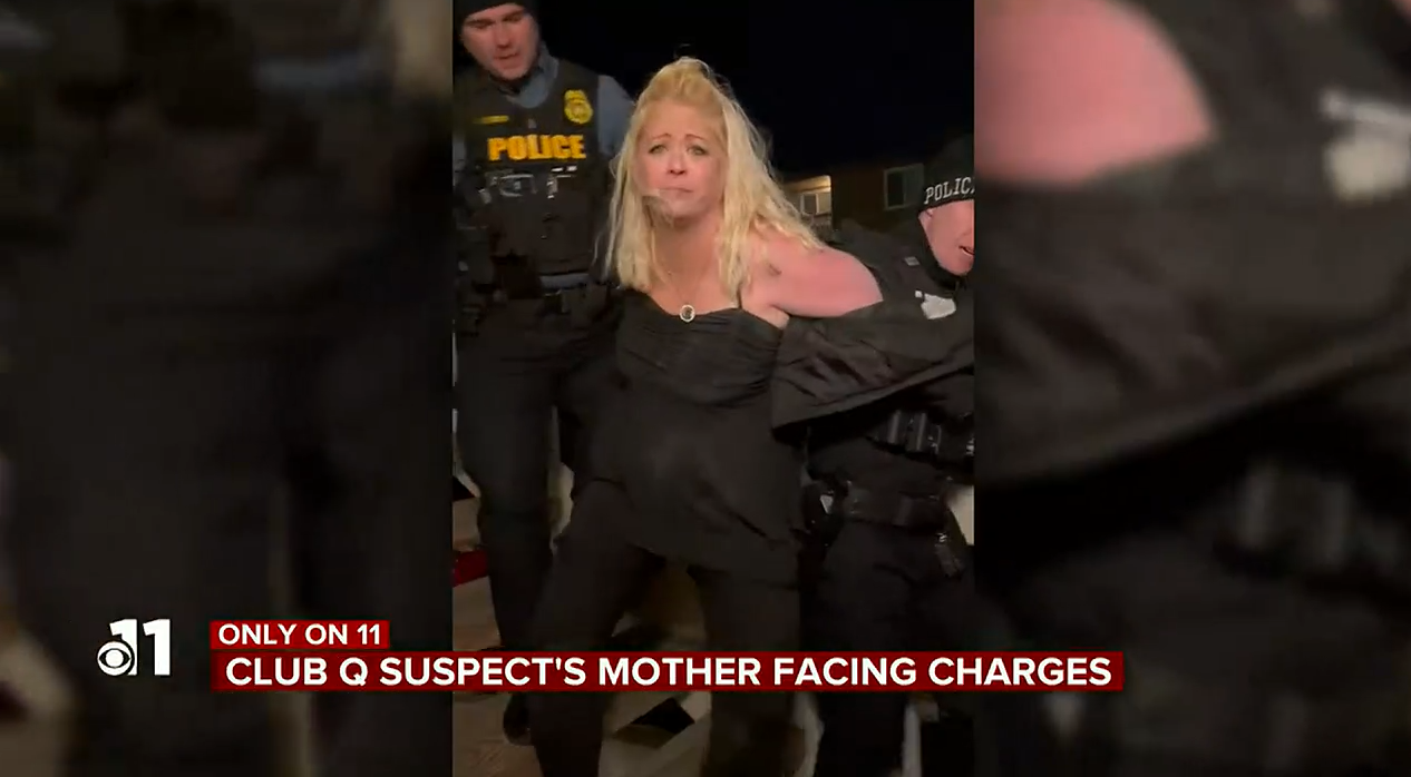 A video obtained by Gazette news partner KKTV shows the arrest of the suspected Club Q shooter's mother just hours after the Nov. 19 shooting in Colorado Springs. (Screenshot from KKTV)