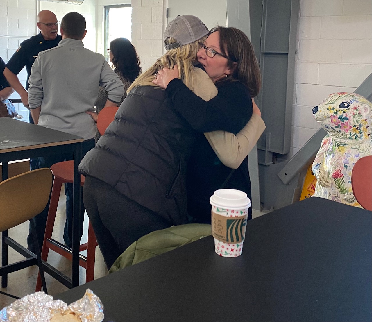 Superior residents Jen Willard and Leslie Folsom embrace at a Solidarity Breakfast Friday in Superior which drew hundreds of Marshall Fire victims. (CarolMcKinleyDenver Enterprise Reportercarol.mckinley@gazette.comhttps://denvergazette.com/content/tncms/avatars/5/c3/a0f/5c3a0fbe-1007-11ec-9e18-b7f42cfa4b0f.9565a0ce58866e86bcf18260621c2a46.png)