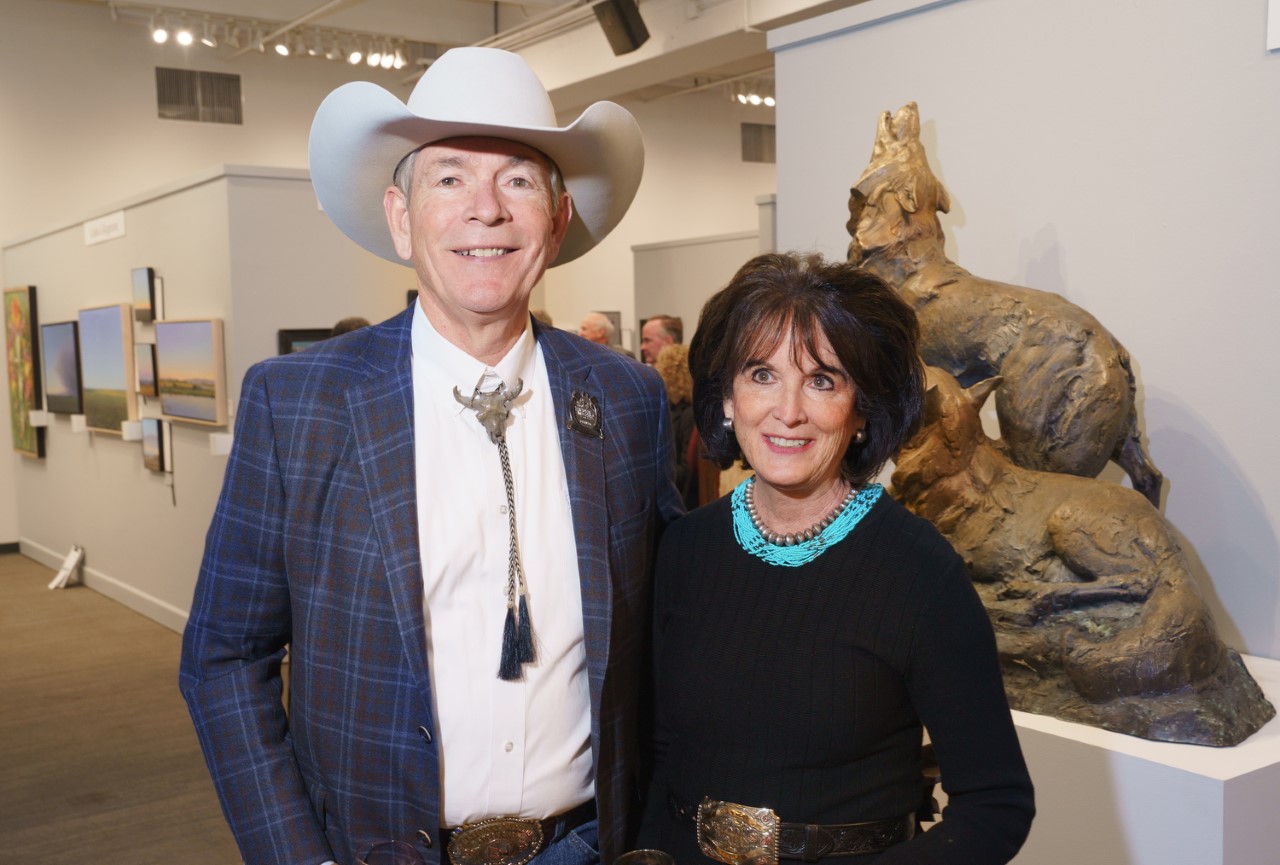 Doug Jones, Western Stock Show Association Board Chair, and his wife, Nancy. The 30th Coors Western Art Exhibit & Sale Red Carpet Reception at the National Western Stock Show Expo Hall, Coors Western Art Gallery, in Denver, Colorado, on Tuesday, Jan. 3, 2023. Photo StevePeterson.photo (STEVE PETERSON/SPECIAL TO COLORADO POLITICS)