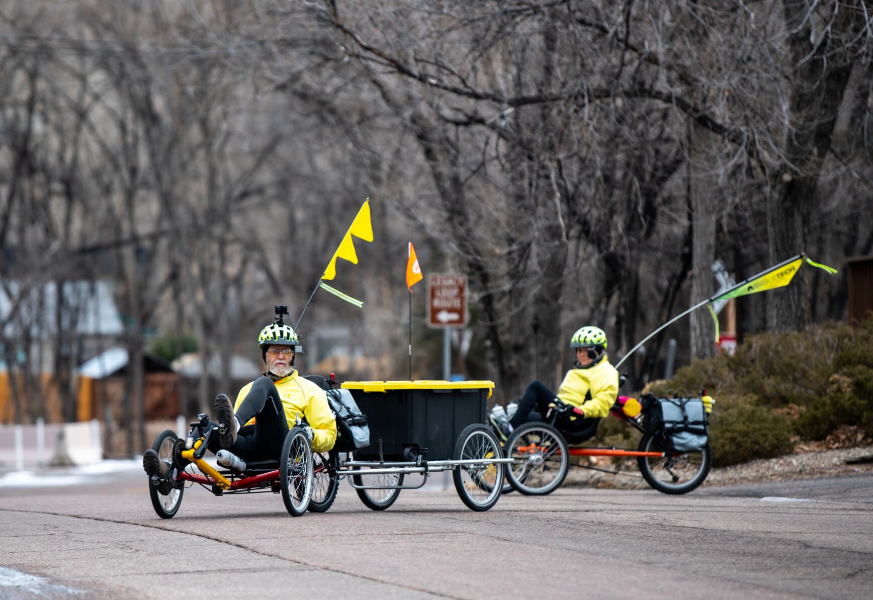 Retired Colorado Springs couple relies on recumbent tricycles as sole method of transportation
