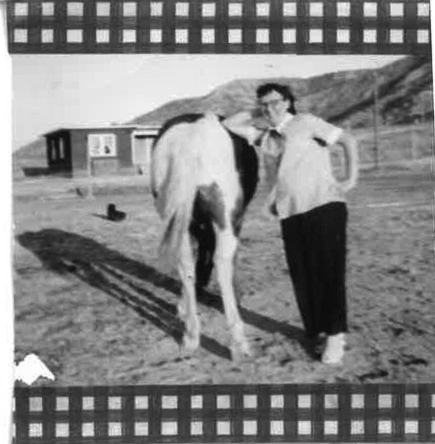 Hazel Place with a horse. (Courtesy, Hazel Place family)