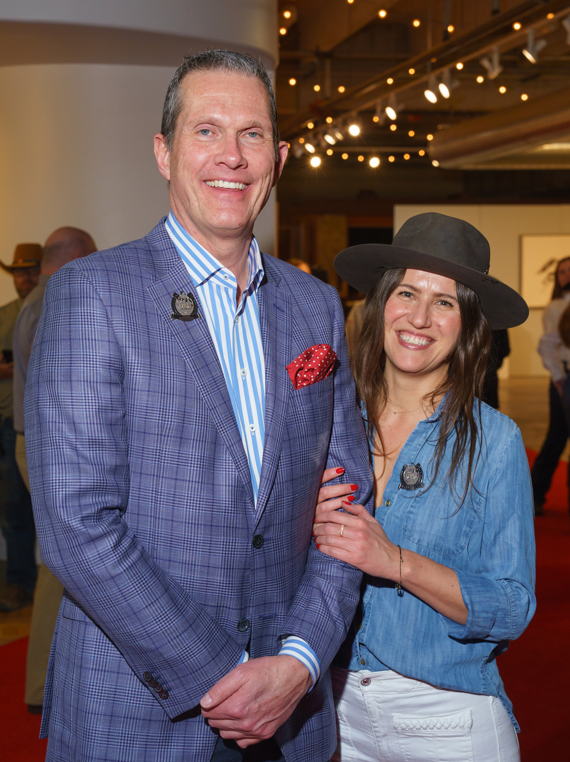 Sean Kerins, President and CEO of Arrow Electronics, and Olivera Jovic. The 30th Coors Western Art Exhibit & Sale Red Carpet Reception at the National Western Stock Show Expo Hall, Coors Western Art Gallery, in Denver, Colorado, on Tuesday, Jan. 3, 2023. Photo StevePeterson.photo (STEVE PETERSON/SPECIAL TO COLORADO POLITICS)