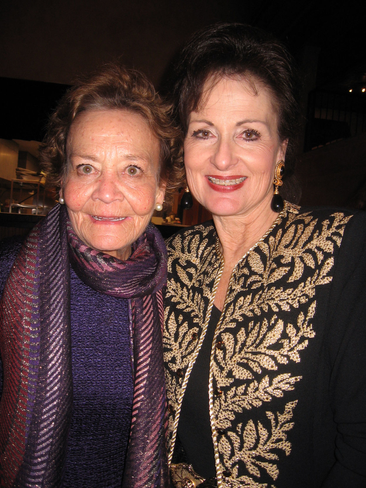 Kathleen Fox Collins, left, and Vicki Dimond. Collins, a longtime arts supporter and participant, died Monday. She was 80. (Courtesy photo)