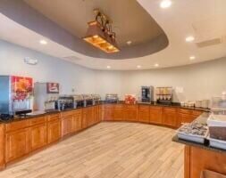 Kitchen and conference facilities at the Clarion Hotel will make it ideal to house homeless people who are in transition to get back on their feet. When the building is up to code in mid-2023, people will begin to move in. (COURTESY OF THE COLORADO COALITION FOR THE HOMELESS/CATHY ALDERMAN)