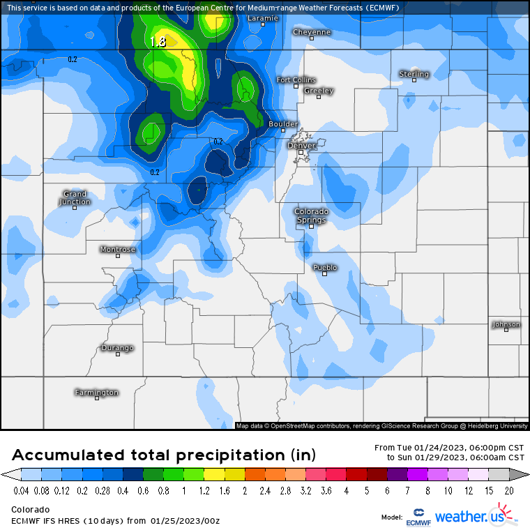 Sunday, Jan 29 forecast model