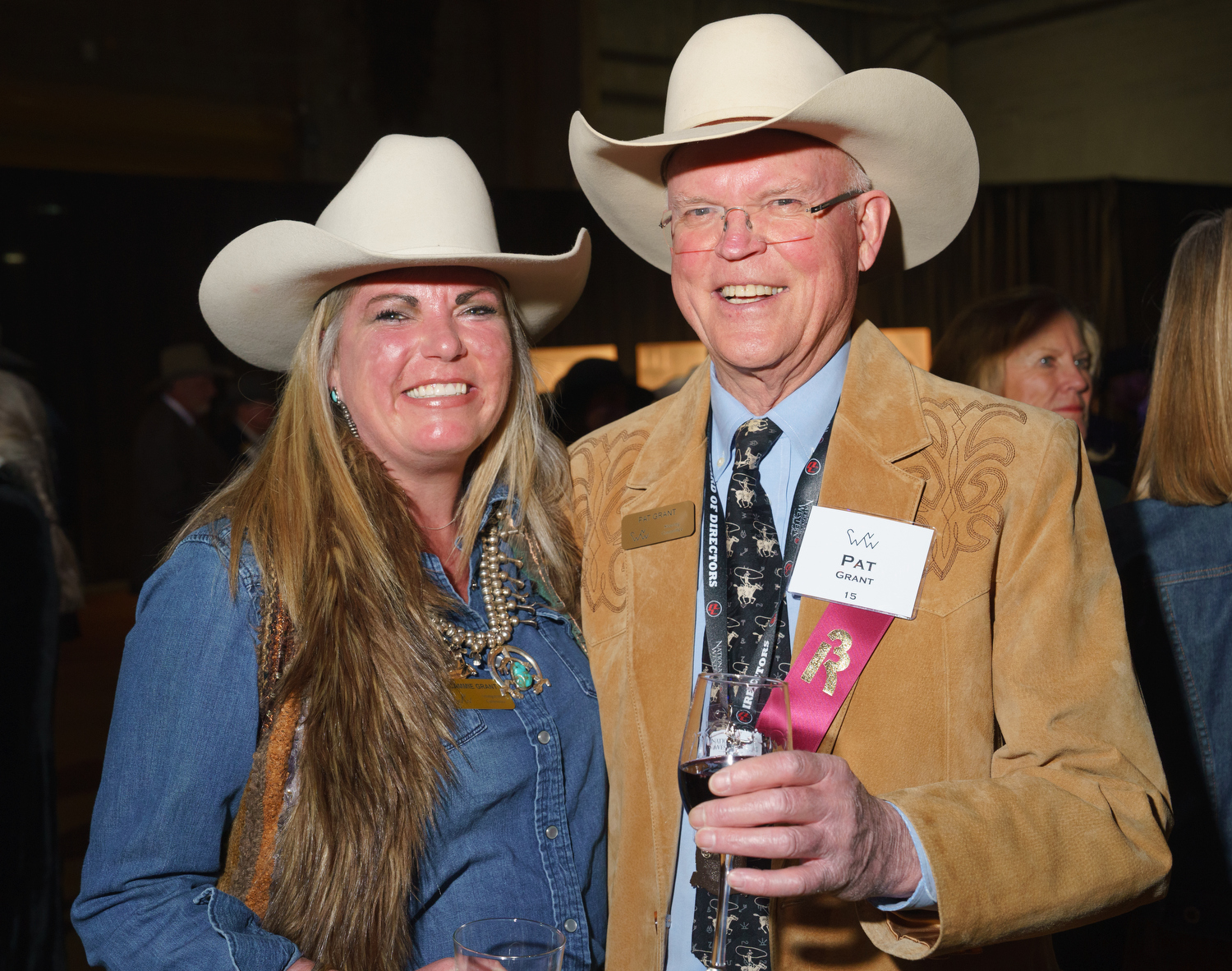 Cammie Grant with her dad, Pat Grant, Former National Western Stock Show President and CEO, and currently Chairman of the Long Range Planning Group at National Western Stock Show. The National Western Stock Show 2023 Citizen of the West award dinner at the National Western Events Center in Denver, Colorado, on Monday, Jan. 9, 2023. Photo StevePeterson.photo (STEVE PETERSON/SPECIAL TO THE DENVER GAZETTE)