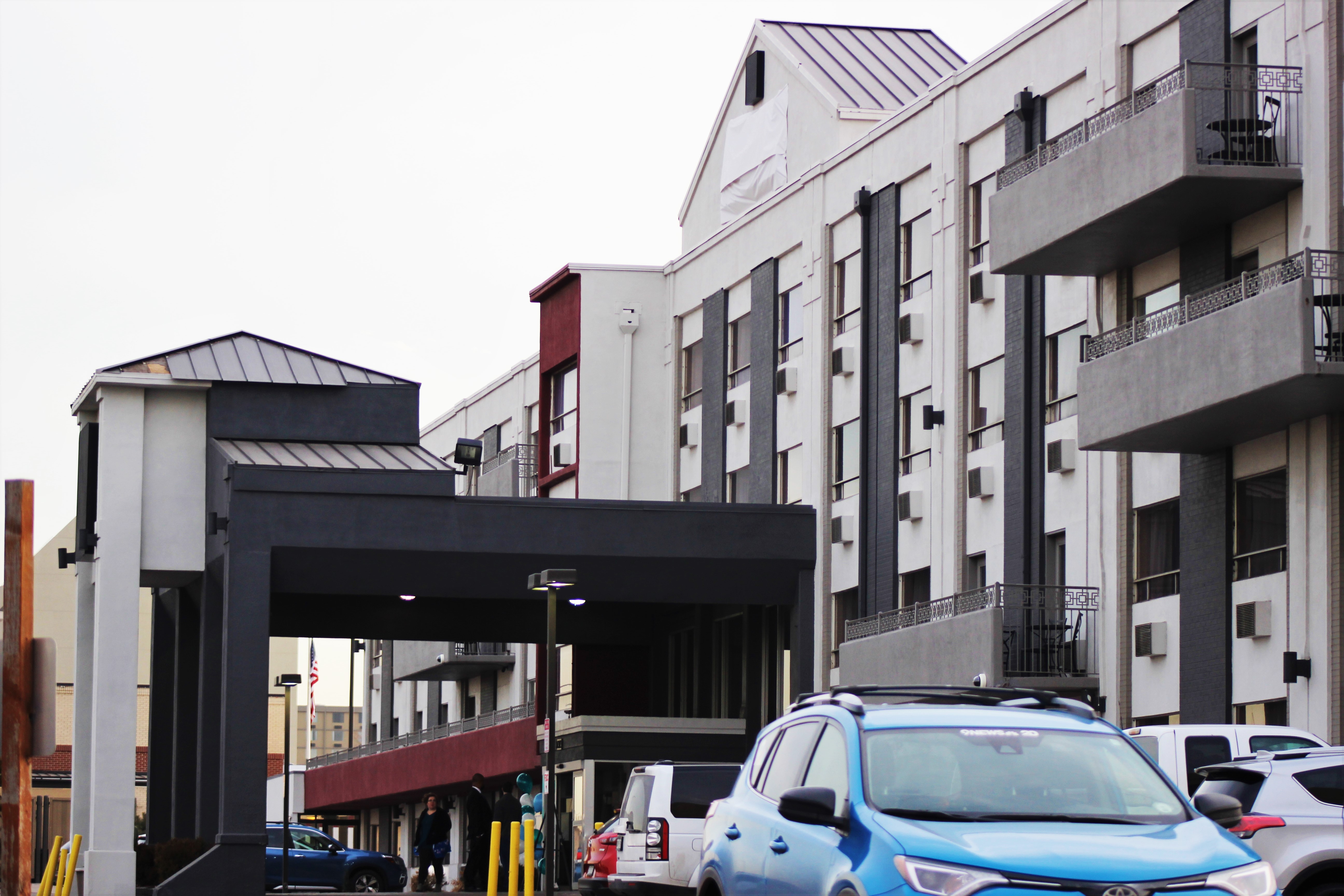 FILE PHOTO: Fusion Studios at 3737 N. Quebec St. in Denver. The converted hotel provides 139 studio apartments for individuals and couples who are experiencing, or are currently at risk, of homelessness. (COLORADO POLITICS)