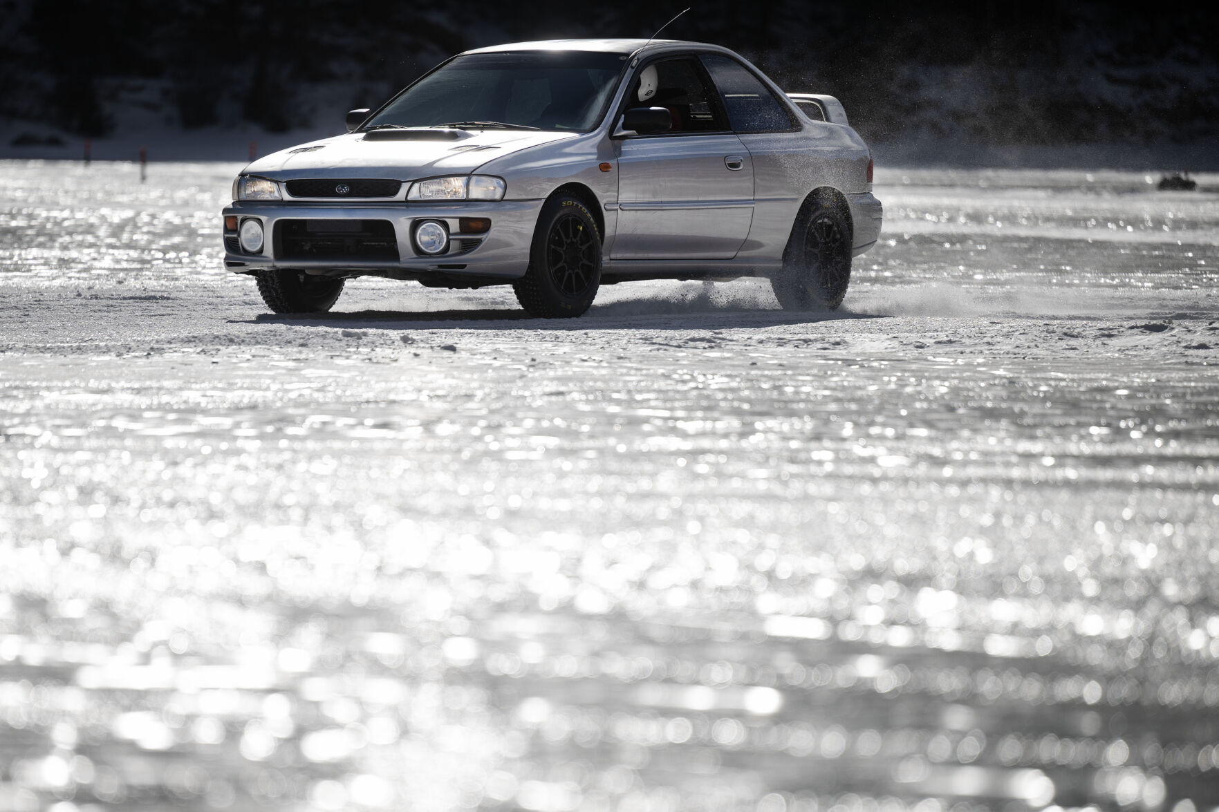 Driver Val, no last name given, his 1995 Subaru Impreza 2.5RS in the during the first day of the Our Gang 4 Wheelers ice racing club’s 2023 racing season on Saturday, Jan. 7, 2023, in Georgetown, Colo.(Timothy Hurst/The Denver Gazette) (TimHursttim.hurst@gazette.comhttps://secure.gravatar.com/avatar/aca82bd62b4ee425c598527cd6faa1b1?d=mm&r=g)