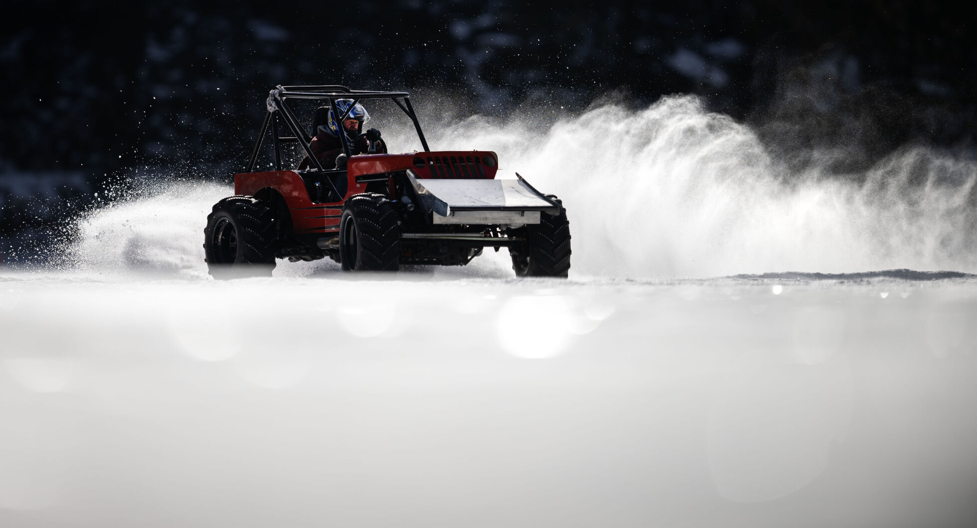 Lee Bashline’s highly modified single-seater Willys kicks up a load of lake ice during the first day of the Our Gang 4 Wheelers ice racing club’s 2023 racing season on Saturday, Jan. 7, 2023, in Georgetown, Colo.(Timothy Hurst/The Denver Gazette) (TimHursttim.hurst@gazette.comhttps://secure.gravatar.com/avatar/aca82bd62b4ee425c598527cd6faa1b1?d=mm&r=g)