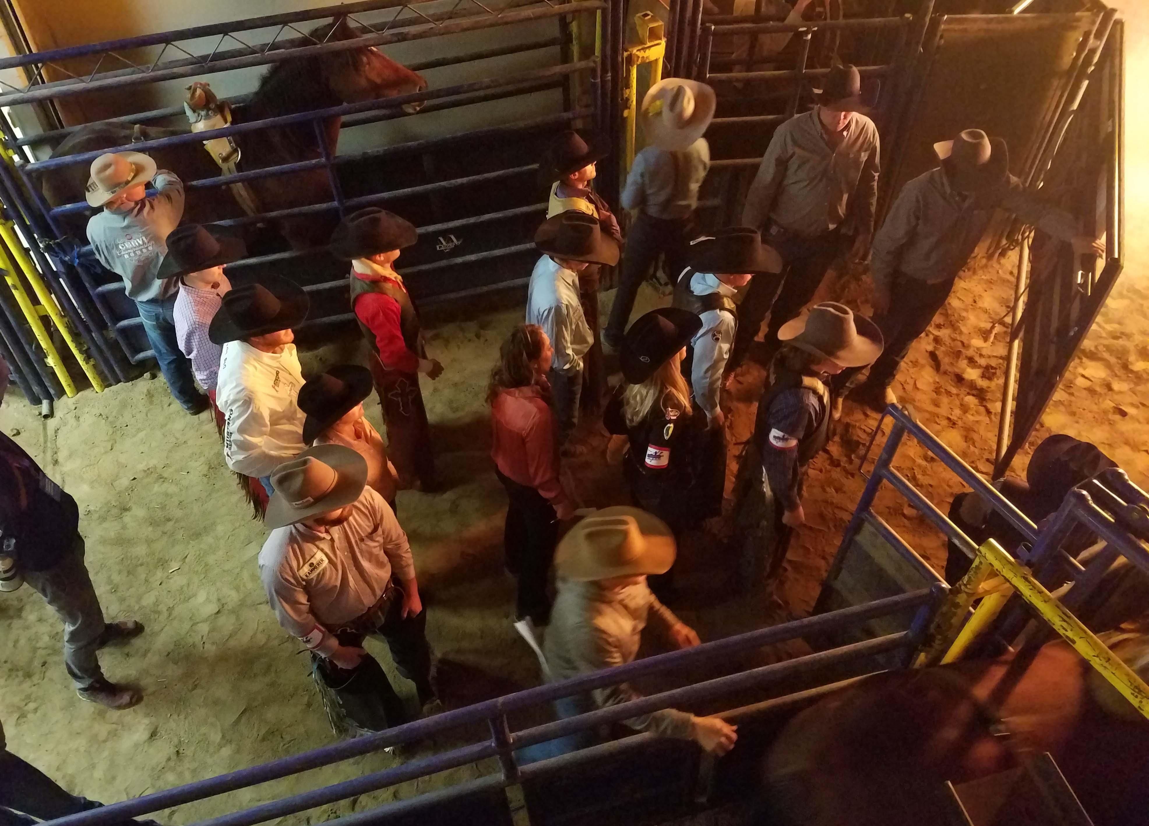 Cowboys ready for bronc riding at Saturday’s semifinals for the Colorado vs. The World Rodeo. (Mark Samuelson, Special to the Denver Gazette)