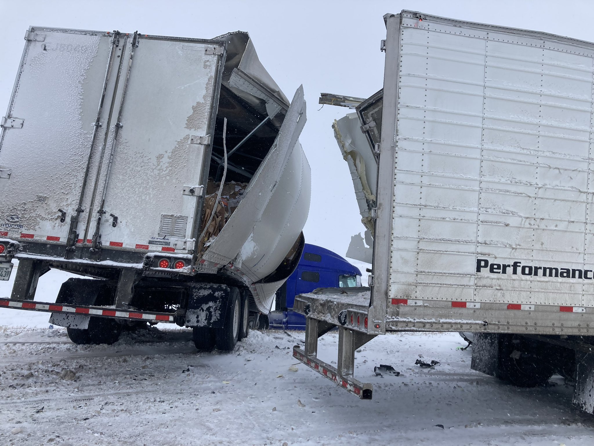 Multi-vehicle crash involving nine semitrucks closes I-70 between Airpark, Kansas border